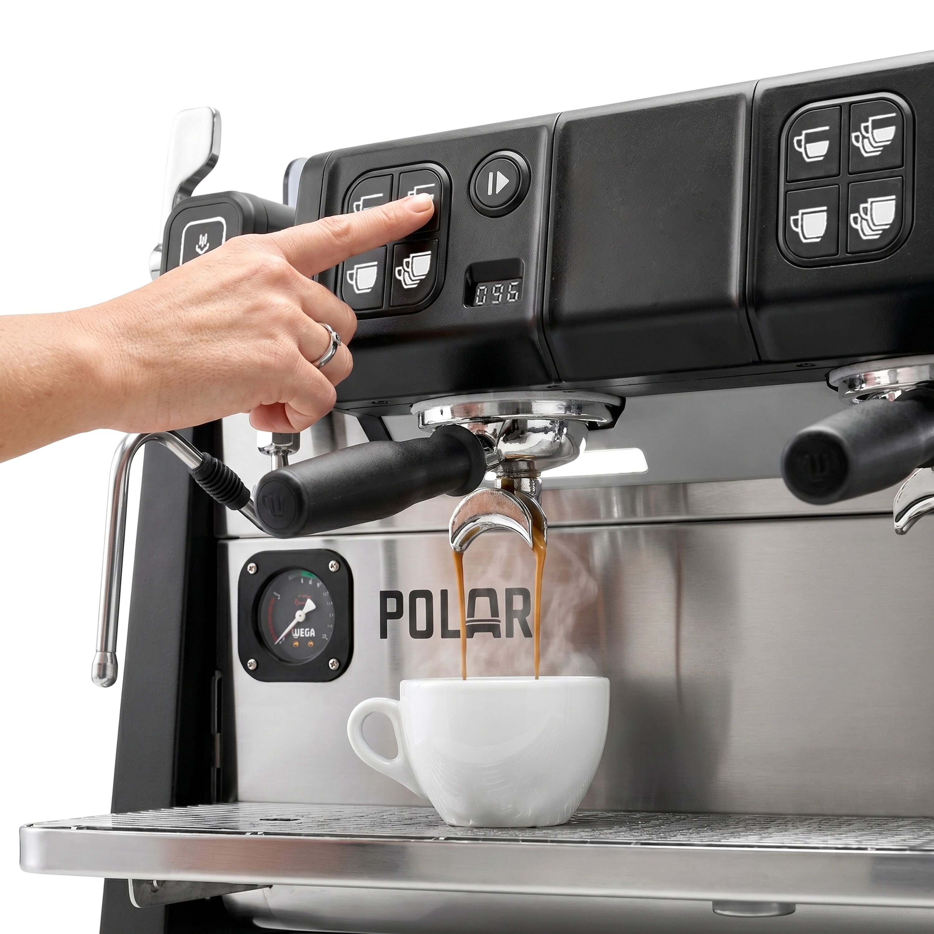 WEGA | Polar - Siebträgermaschine - 3 Gruppig - 6,9 kW - mit Shot Counter - Touch - Edelstahl