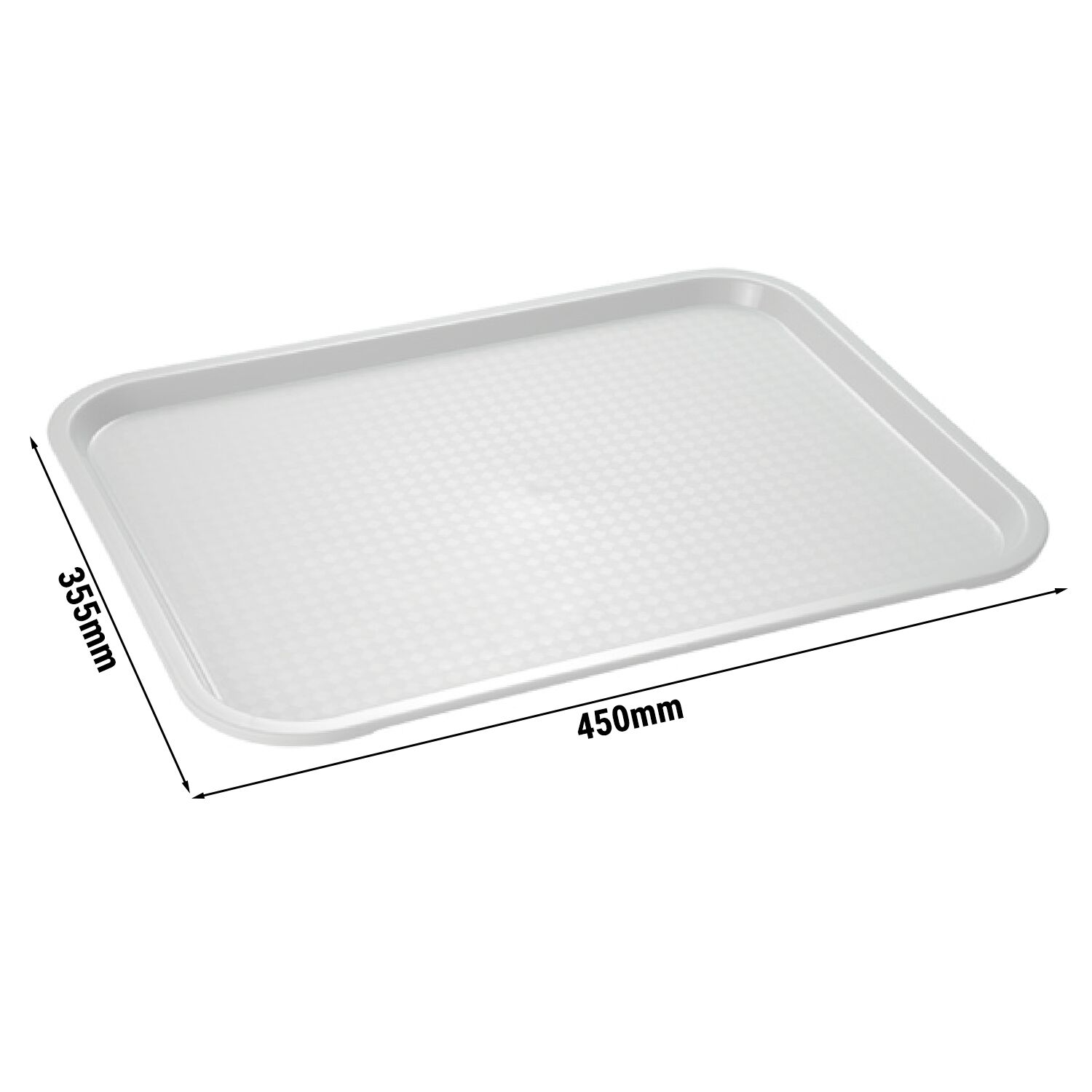 (6 pièces) Plateau FAST FOOD – polypropylène – 450×355 mm – Gris