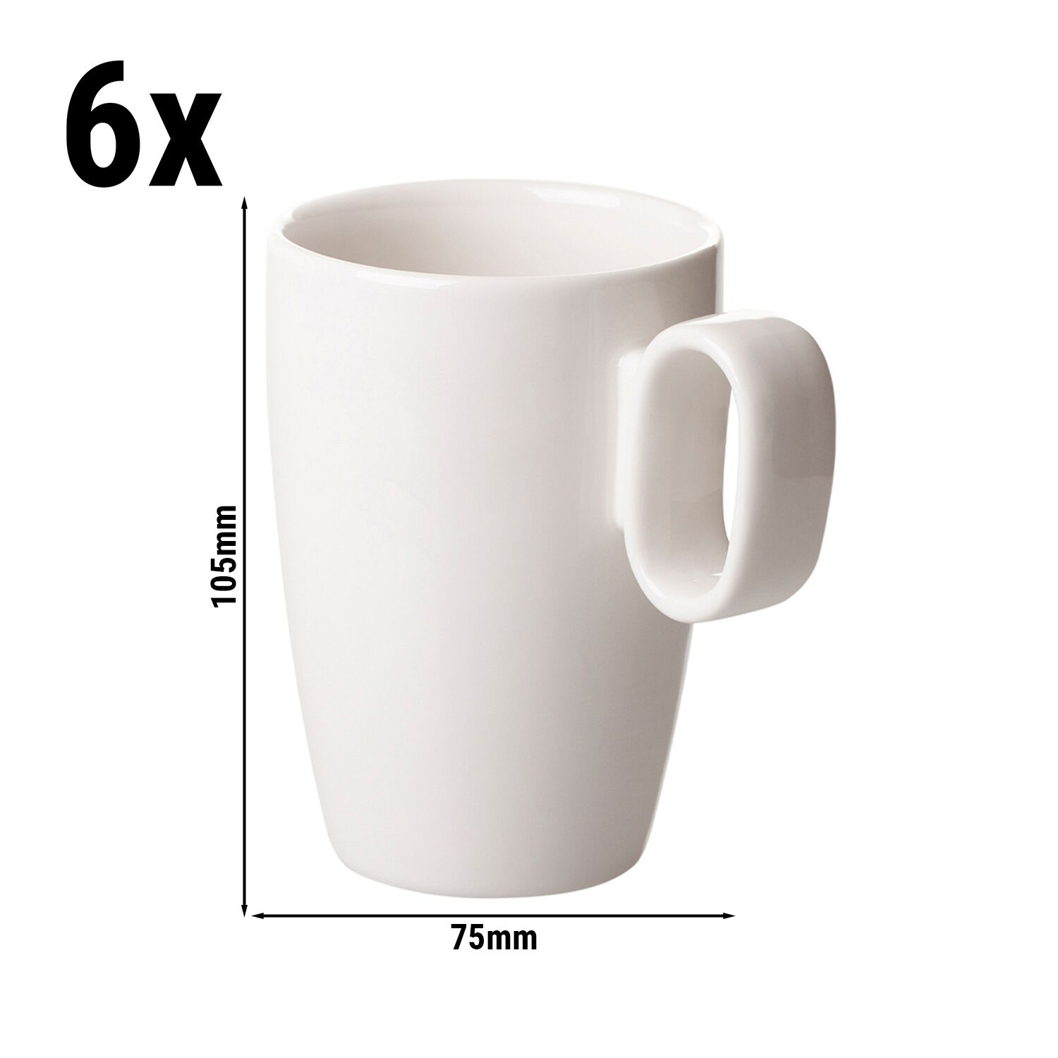 (6 pcs) LUX - Tasse à café Maastricht - 300ml - Ivoire