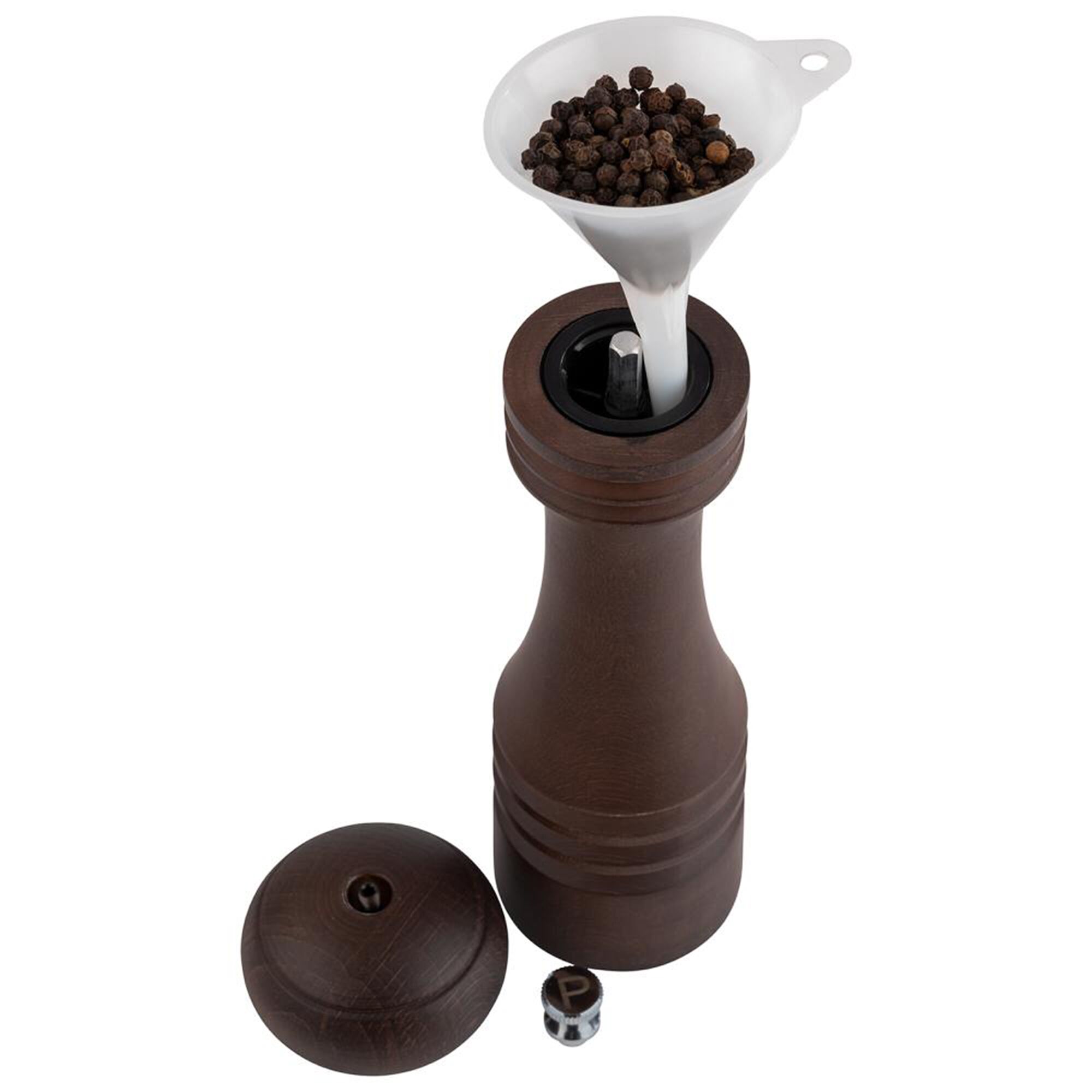 (6 pièces) Moulins à sel et à poivre – ETERNAL – Bois – Hauteur : 230 mm – Marron