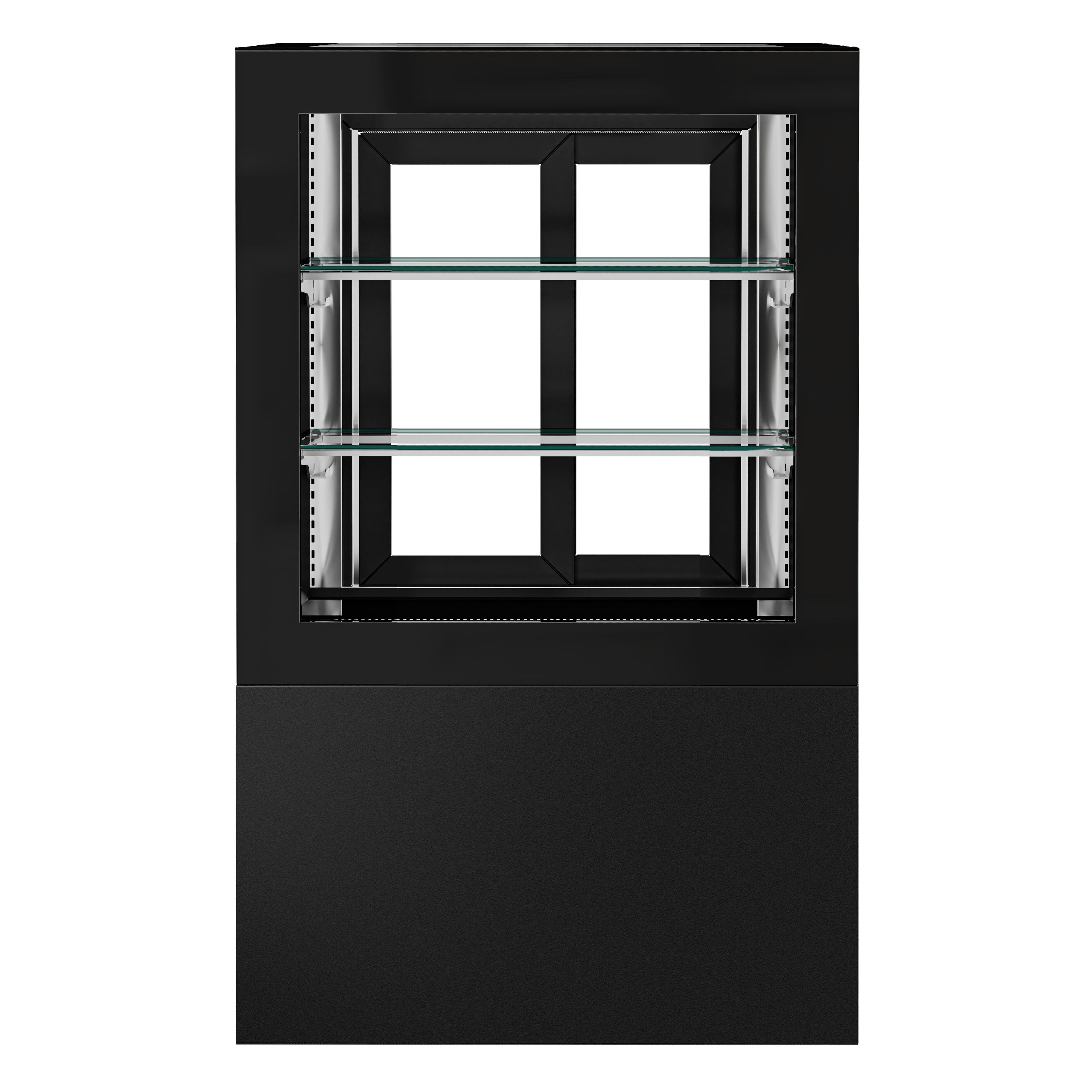 Vitrine de comptoir réfrigérée - 370L - 810mm - Double vitrage - portes coulissantes vitrées arrière - Noir