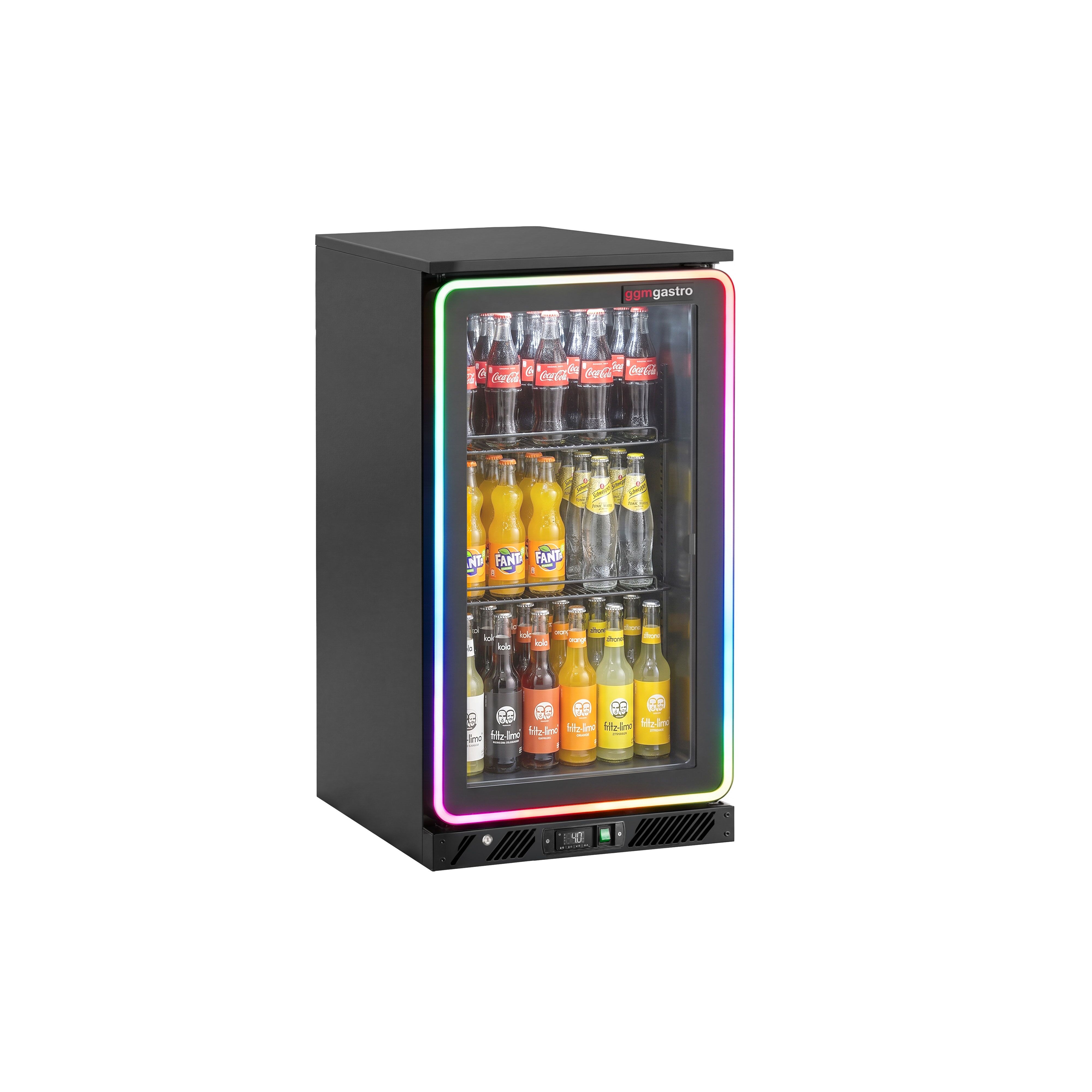 Bar fridge – 600mm – 130 litres – with 1 LED glass hinged door