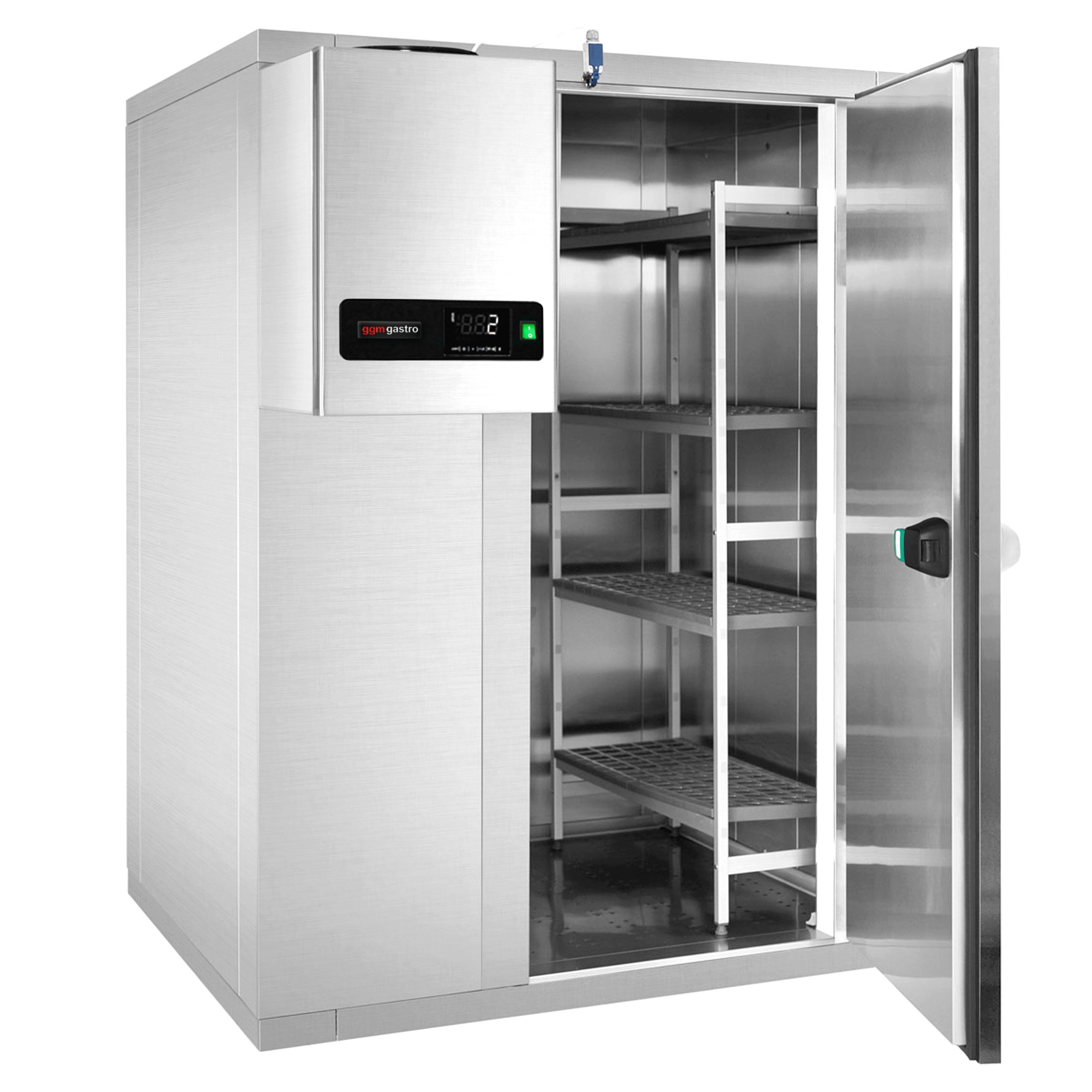 Chambre froide en inox - 2100 x 1500 mm - 4,8 m³ - groupe frigorifique inclus