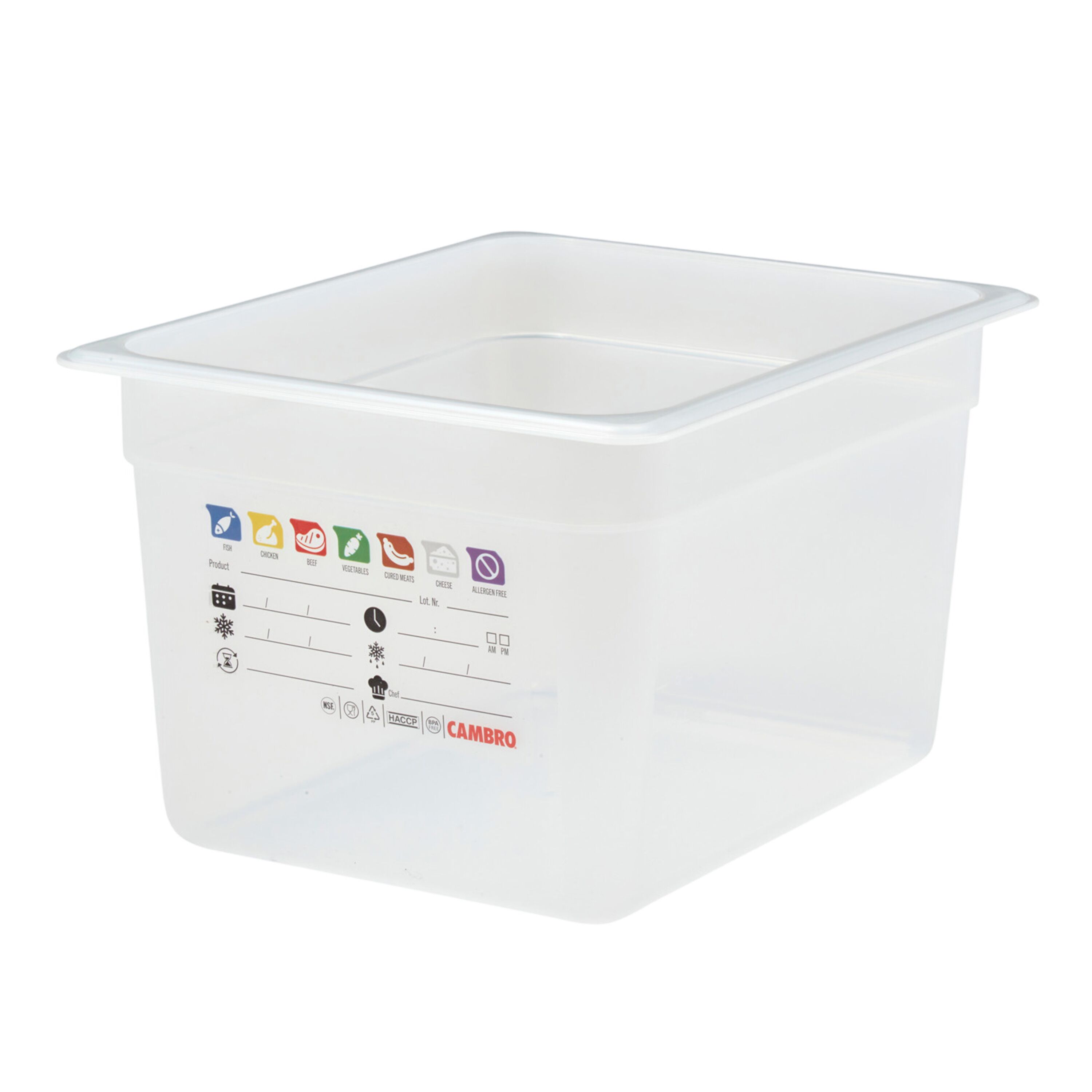 (6 pièces) CAMBRO | SafeTrak - Récipients en polypropylène GN 1/2 - laiteux - Hauteur : 200mm