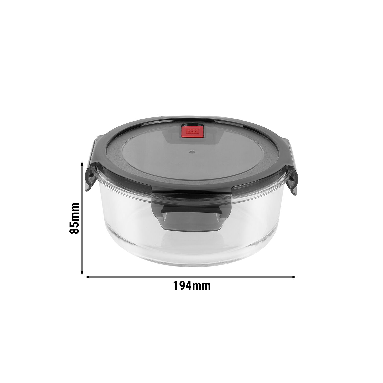 ZWILLING | Gusto Round Borosilicate Glass Food Container – 1.3 L - Airtight, Leakproof - Lid not microwave/oven-safe