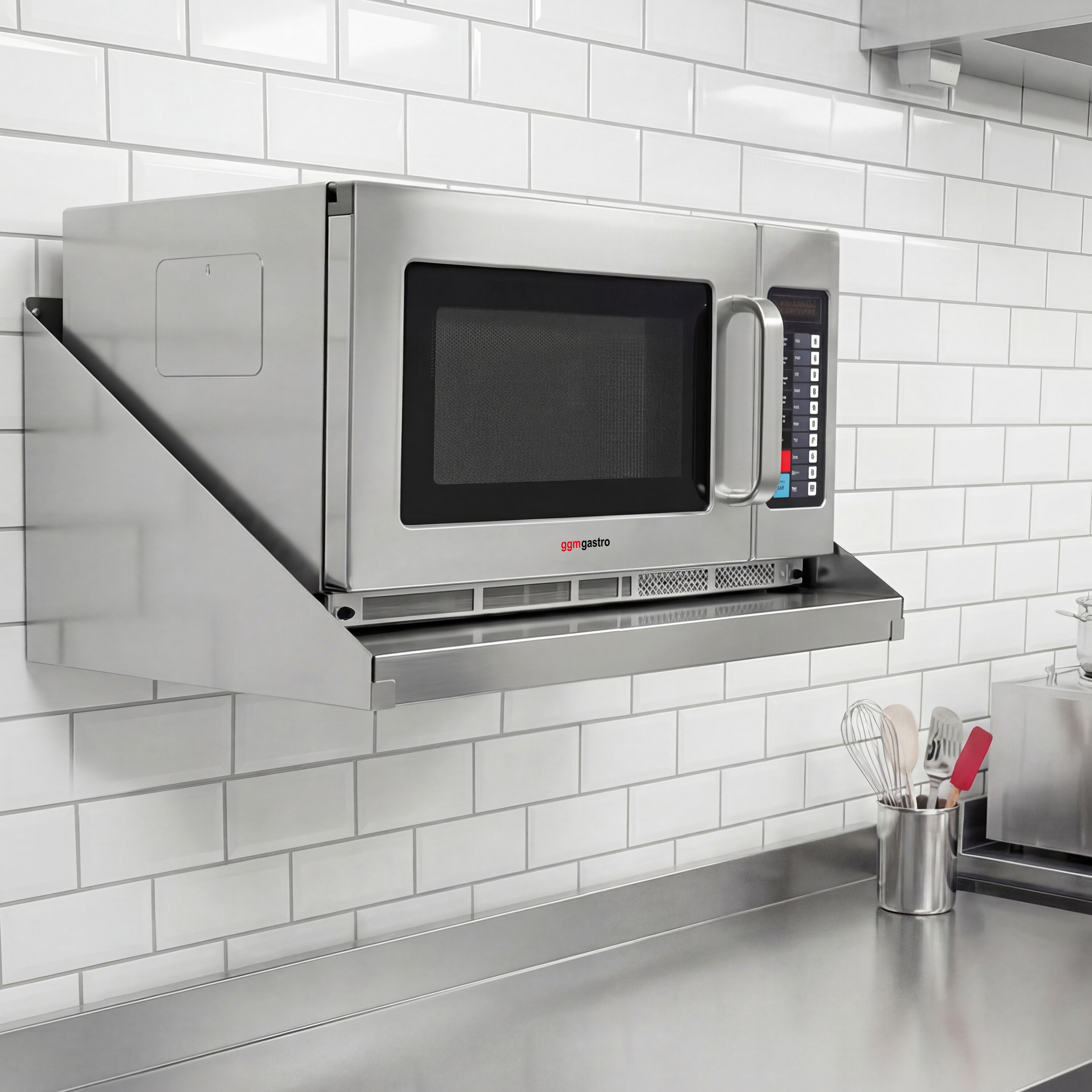 Support pour micro-ondes en inox – 590 mm