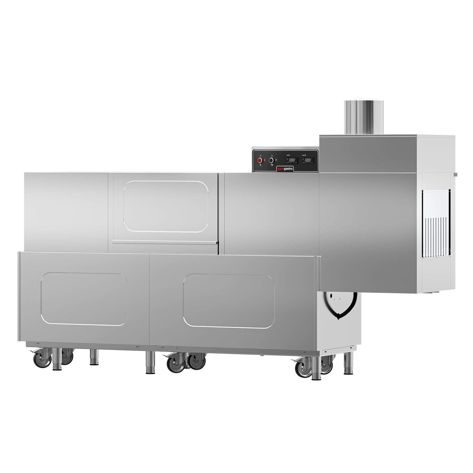 Lave-vaisselle à convoyeur - Commande électronique (affichage numérique) - 31kW - panier 500x500mm - avec tunnel de séchage - Table d’entrée à gauche