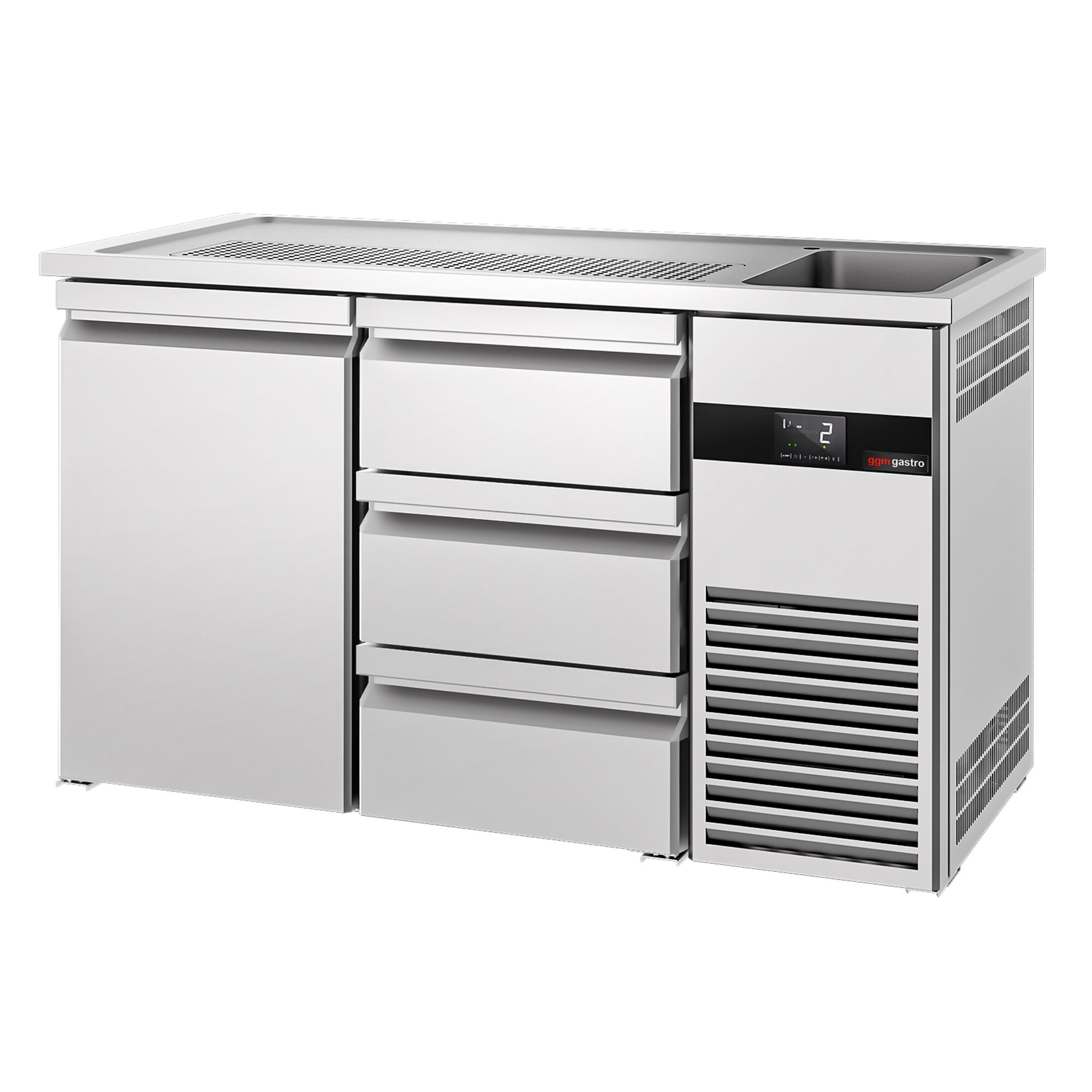 Comptoir de bar réfrigéré PREMIUM - 1550x700mm - 1 porte & 3 tiroirs