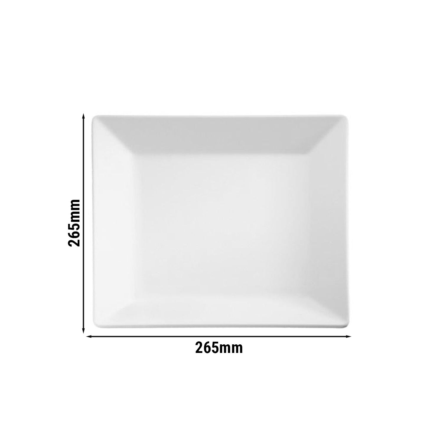 (6 pcs) Plateau de présentation - PURE - Mélamine - 265x265mm - Hauteur:30mm - Blanc - empilable - compatible lave-vaisselle