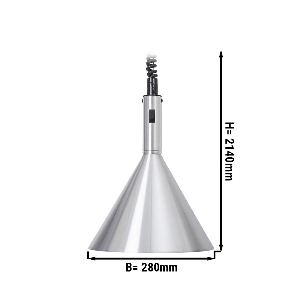 Infrarood warmtelamp Retro - 250W - Ø280mm - hoogteverstelbaar - Aluminium