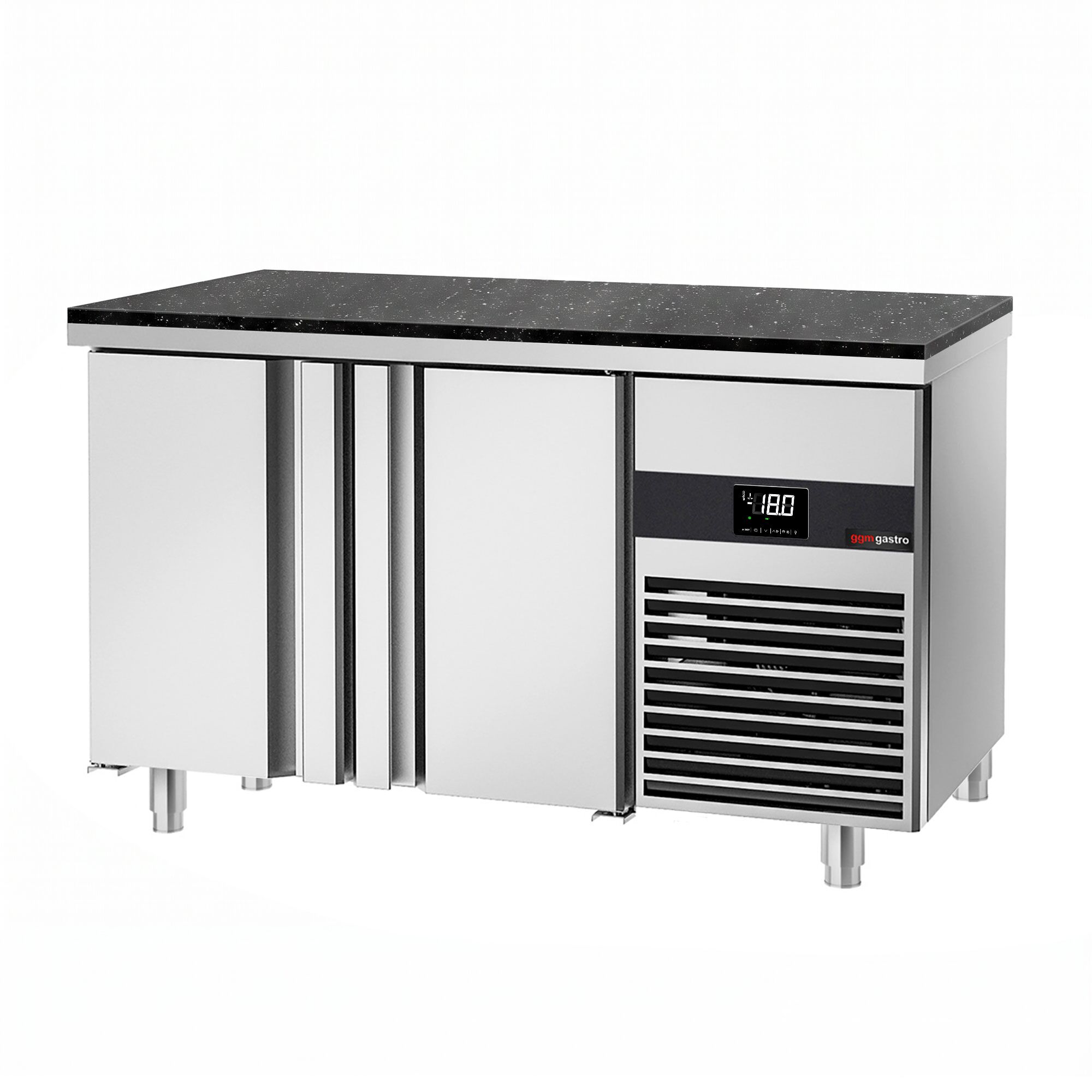 PREMIUM Freezer Counter – 1400 × 700 mm – with 2 Doors – incl. Granite Worktop