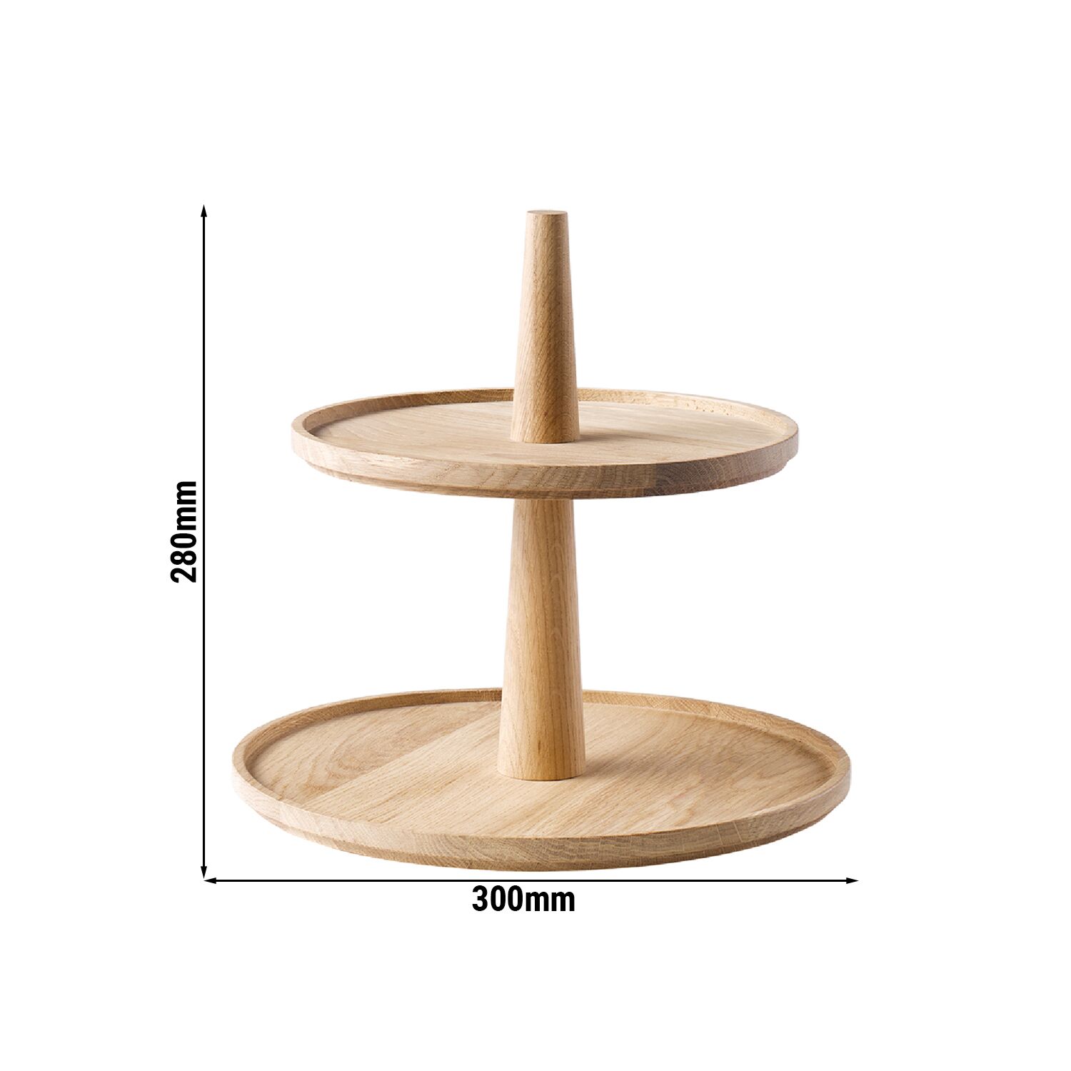 Présentoir buffet - VALO - Bois de chêne - Brun - rond - Hauteur:280mm