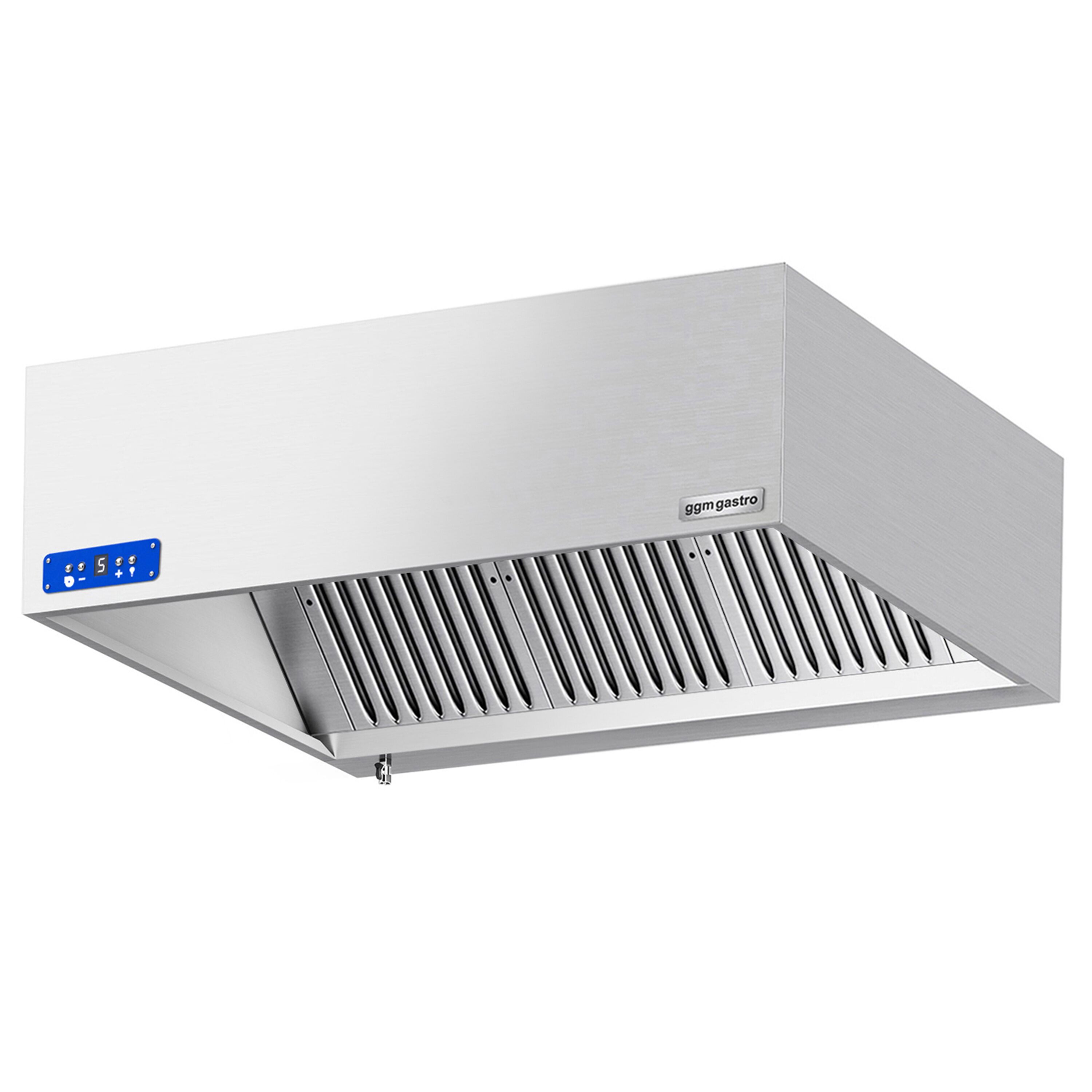 Commercial Wall-Mounted Extractor Hood with Motor – 1400mm – with Speed Controller, Baffle Filters & Lighting