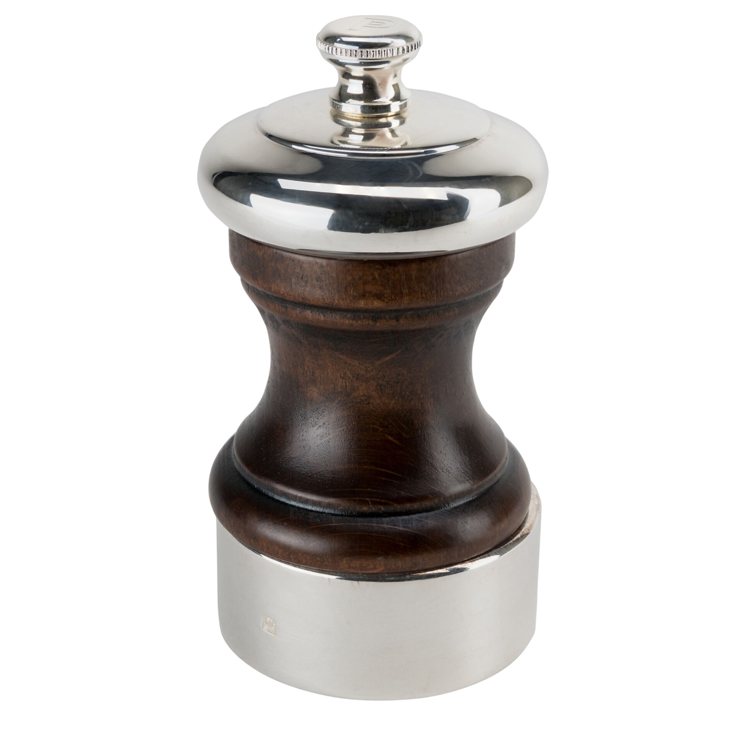 (2 pièces) PEUGEOT | PALACE – Moulin à sel – Bois / Argenté – Antique – Hauteur : 100 mm