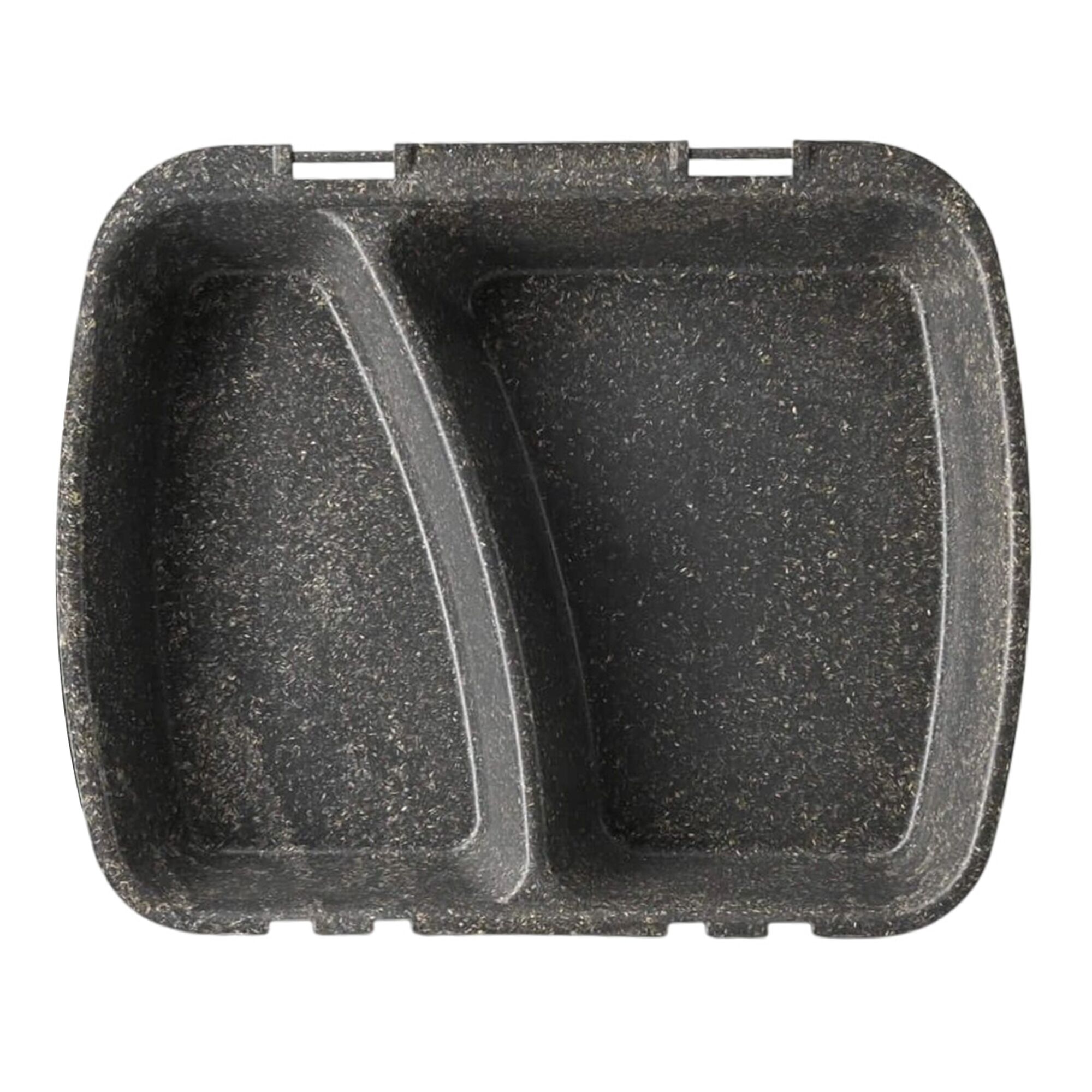 (60 pcs) Barquette réutilisable 2 compartiments - 245x200mm - Gris - Empilable