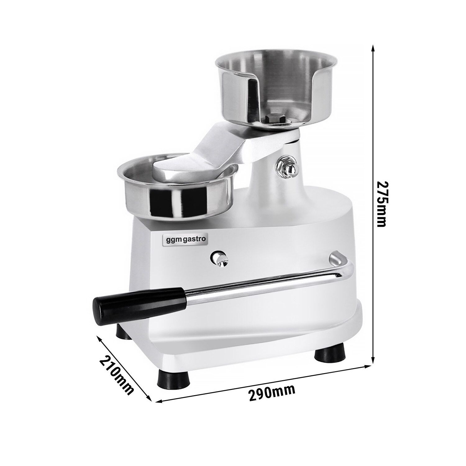 Machine à hamburgers manuelle - incl. moules à steak haché Ø 10 + 15 cm