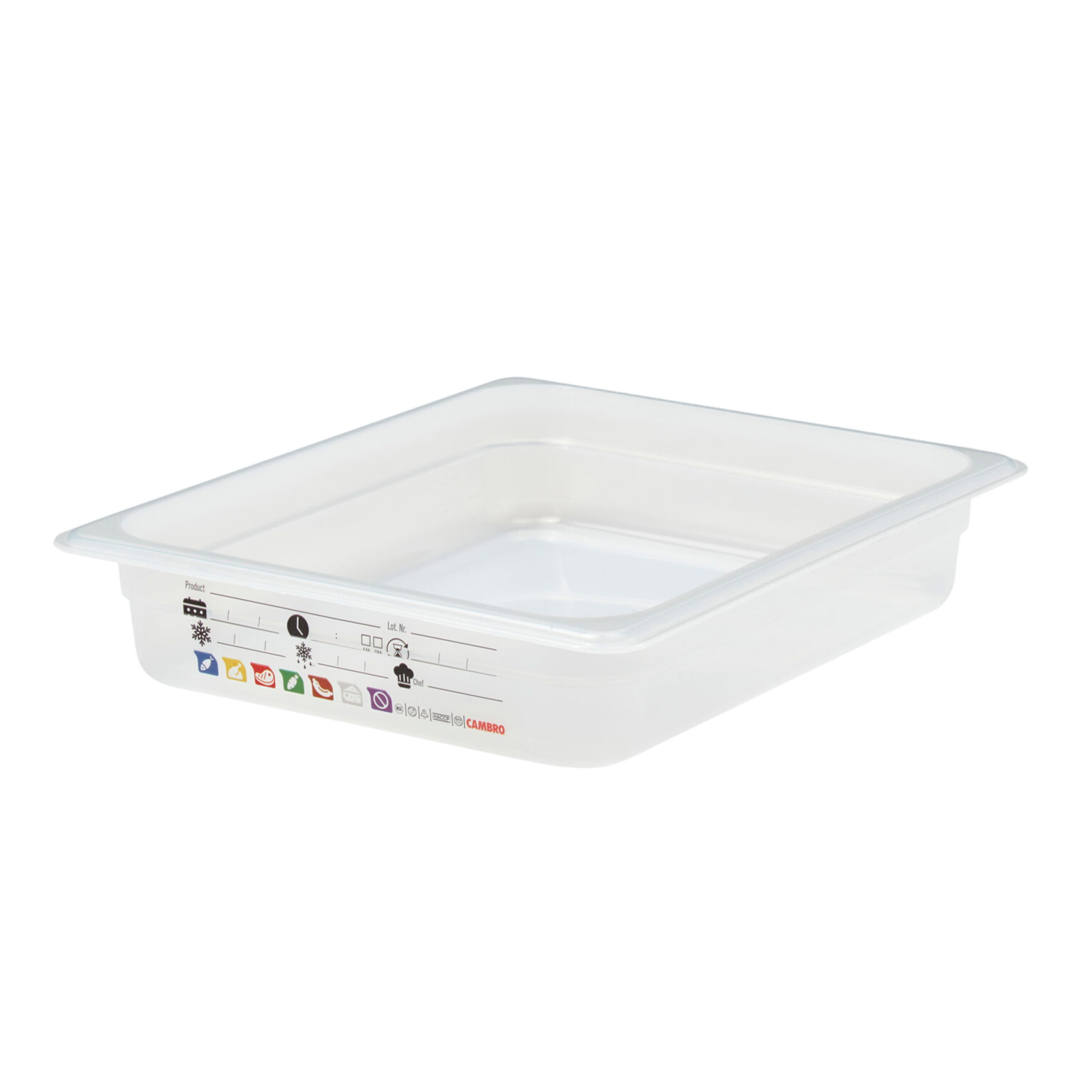 (6 pièces) CAMBRO | SafeTrak - Récipients en polypropylène GN 1/2 - laiteux - Hauteur : 65mm