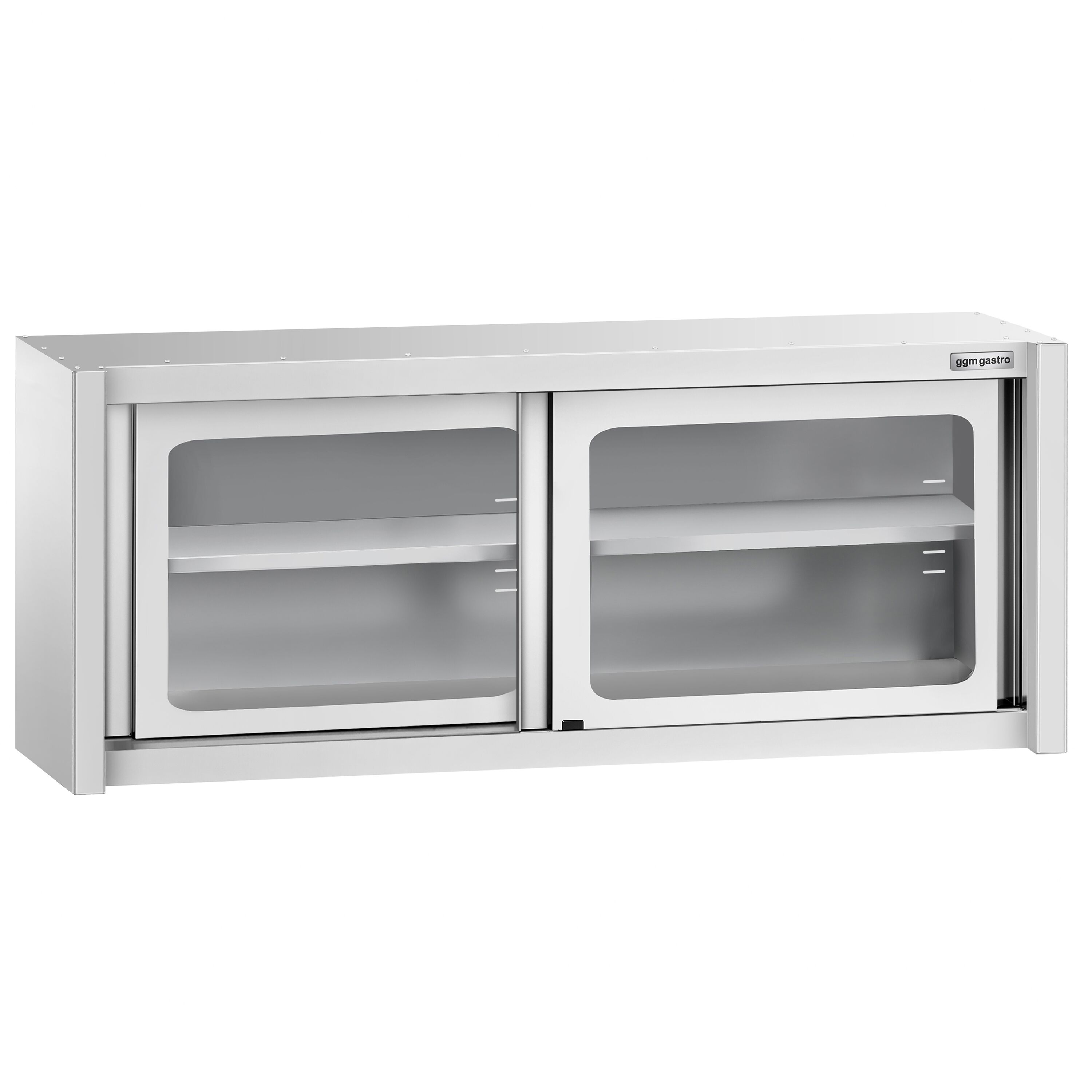 Armoire murale en acier inoxydable - 1600x400mm - avec portes coulissantes vitrées - 650mm de haut