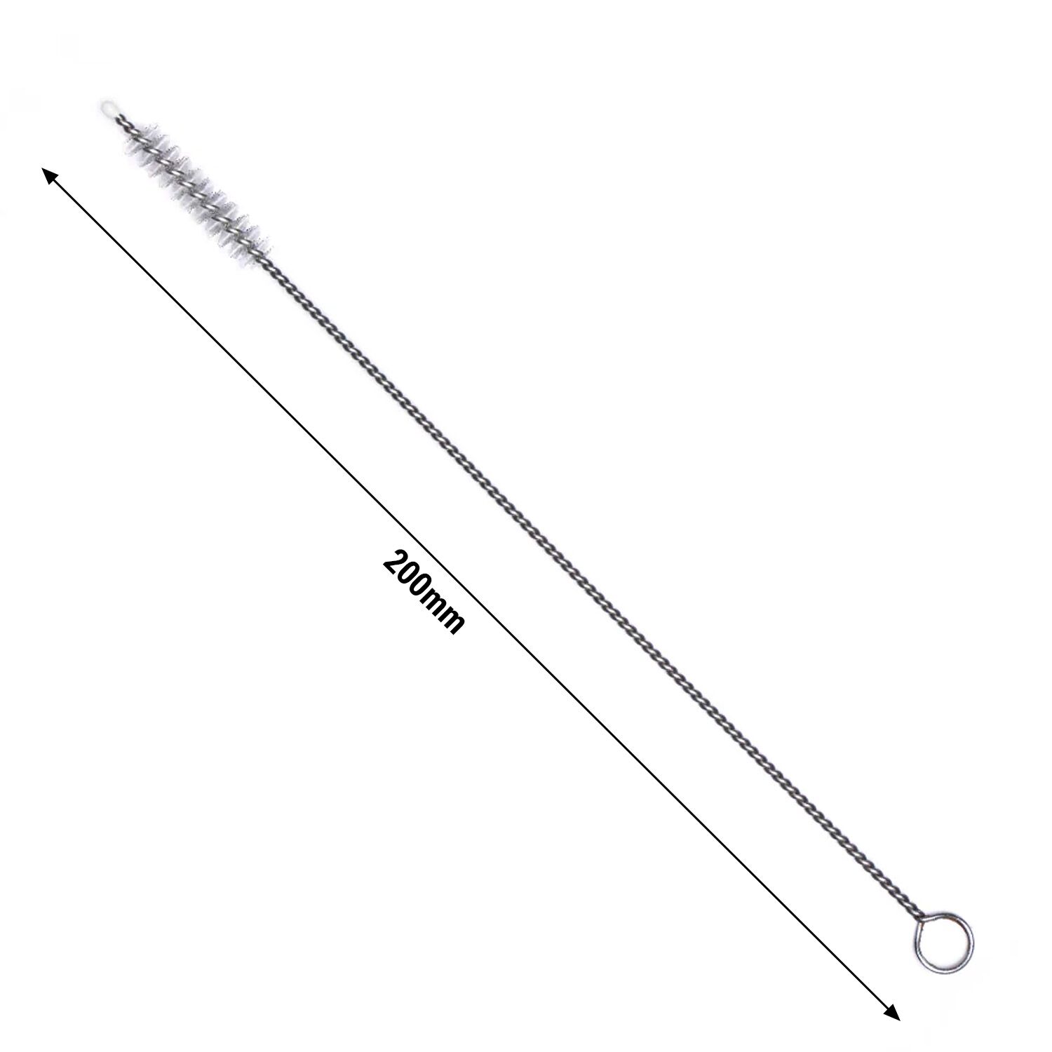(10 kpl) Puhdistusharja - glasilmujen juomapilleille - nylon - 200x7 mm - ammattikäyttöön