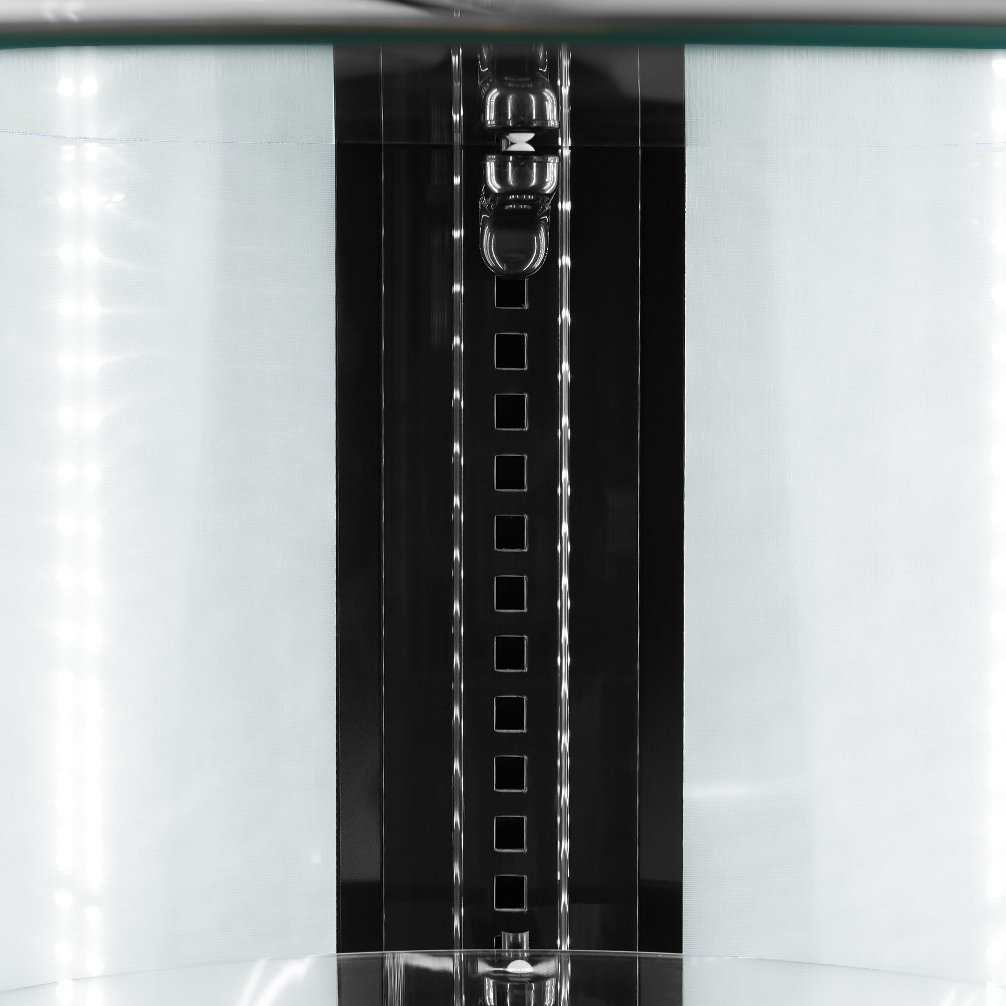 Vetrina refrigerata da banco - 100l - 480mm - Doppio vetro - vetro curvo - con 3 ripiani - 4 lati vetro