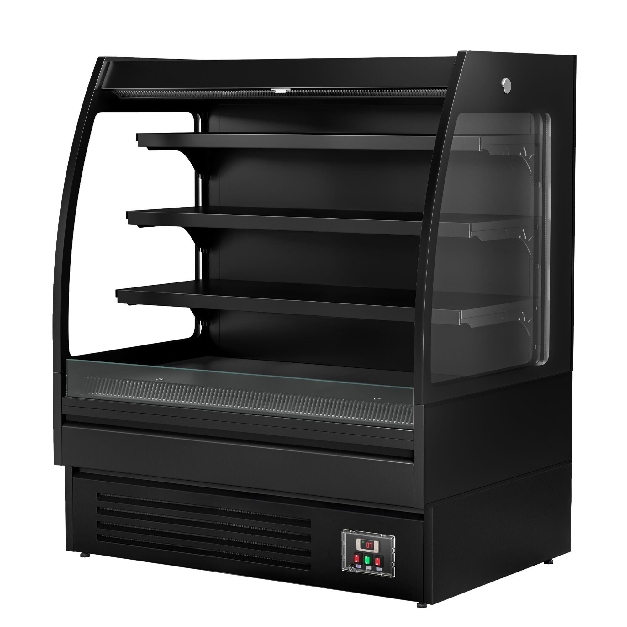 Vitrine murale réfrigérée - Libre-service - 1200mm - 380L - avec 3 étagères - arrière fermé - Noir