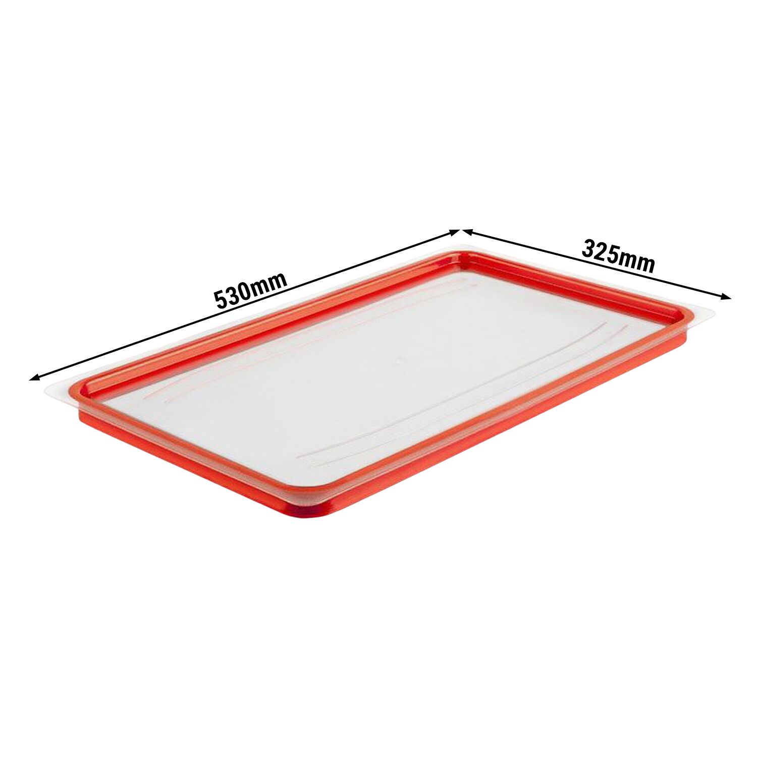 (6 pièces) Couvercle GN en Polycarbonate - GN 1/1 - Transparent - Hermétique (avec joint en silicone) - 530x325 mm