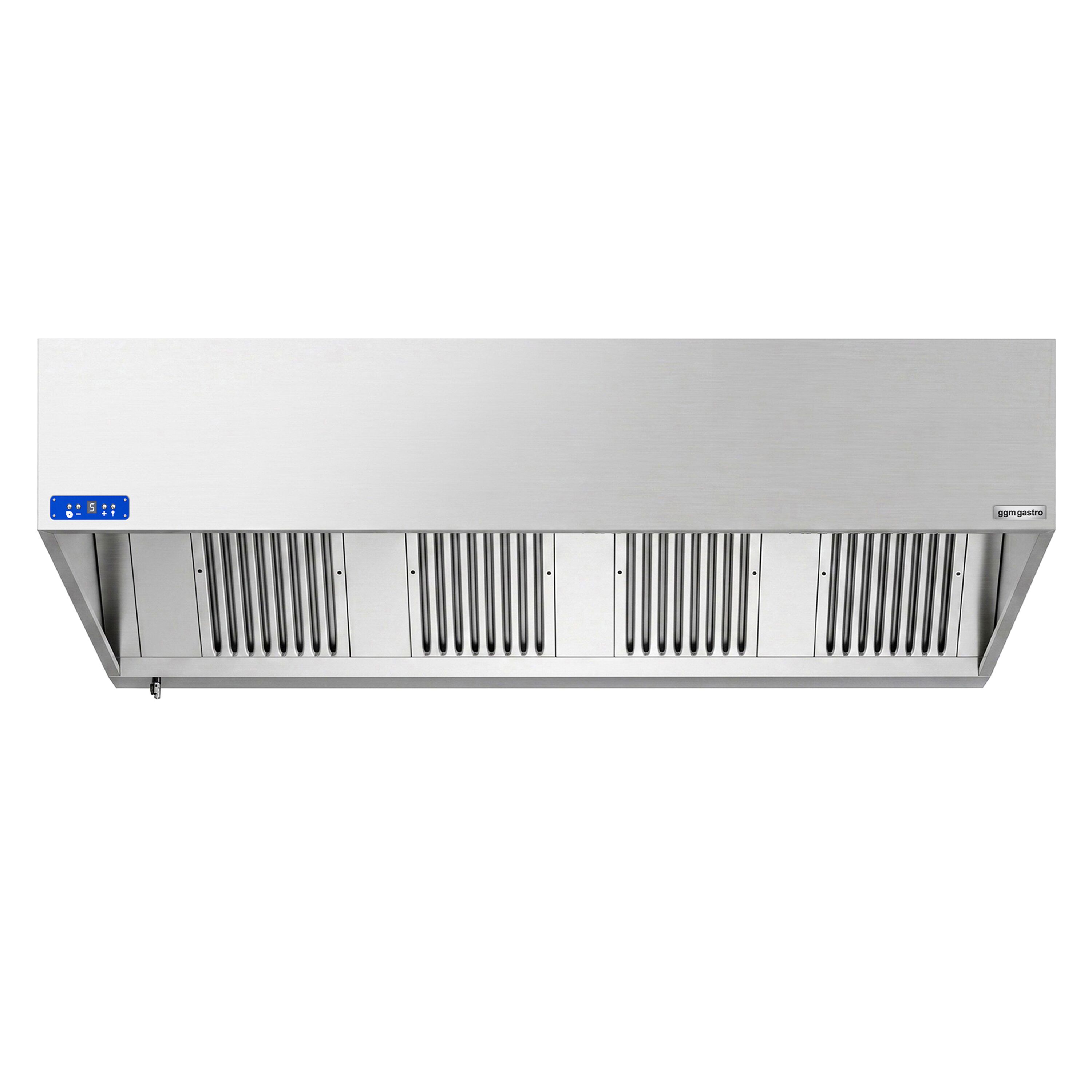 Commercial Wall-Mounted Extractor Hood with Motor – 2000mm – with Speed Controller, Baffle Filters & Lighting