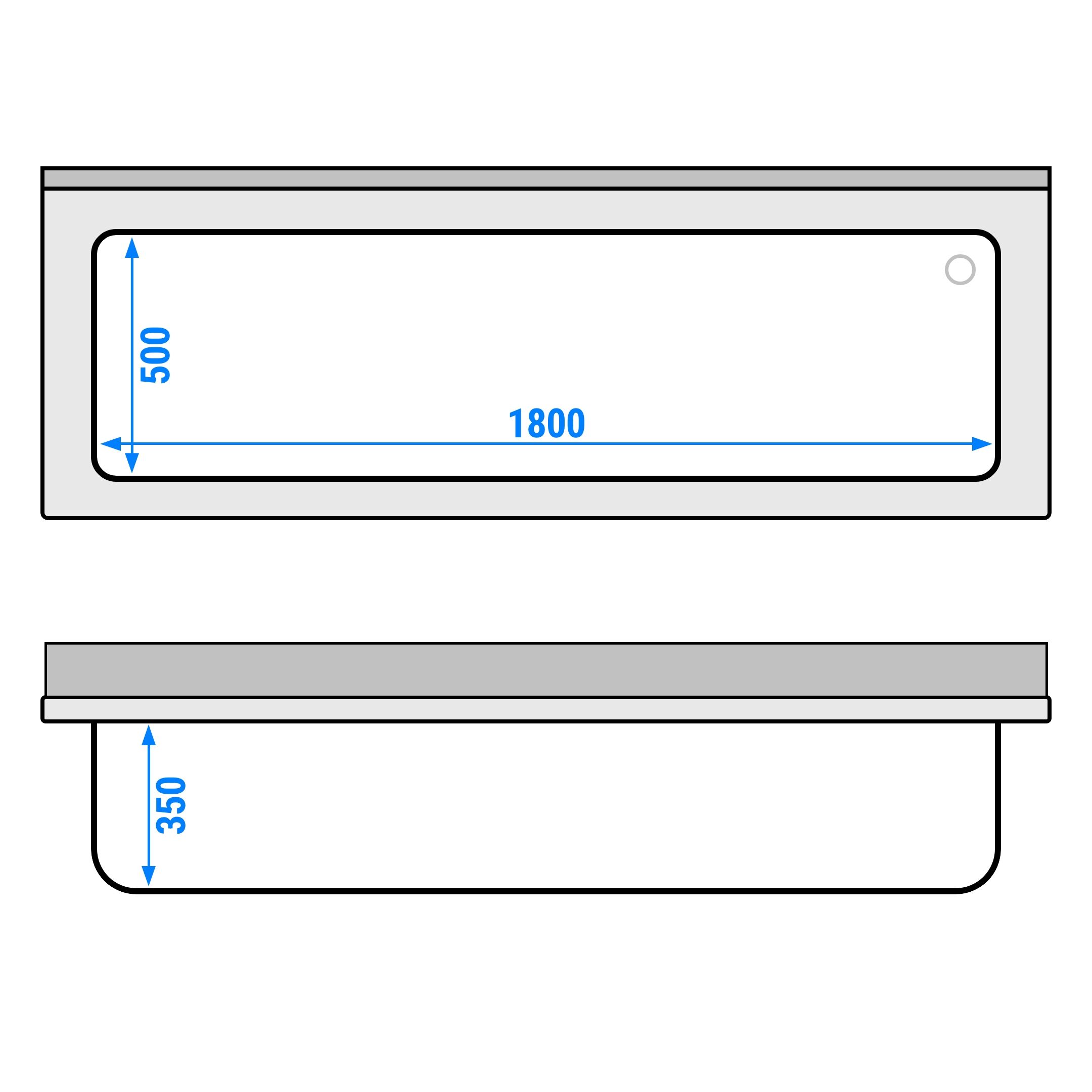 RVS spoeltafel PREMIUM - 2000x700mm - met onderblad - met 1 spoelbak
