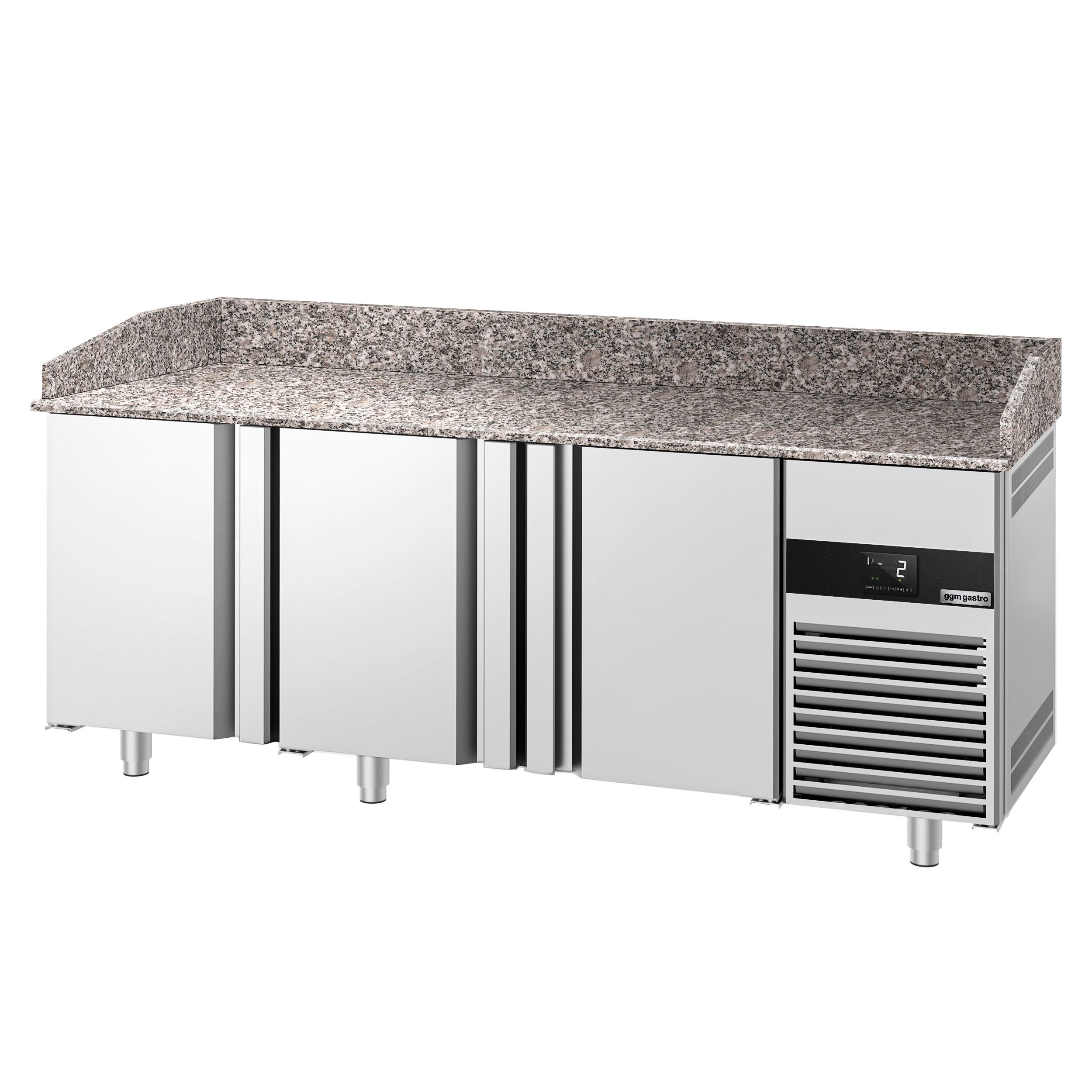 Commercial Pizza Prep Counter - Granite Top PREMIUM - 2100x800mm - with 3 doors