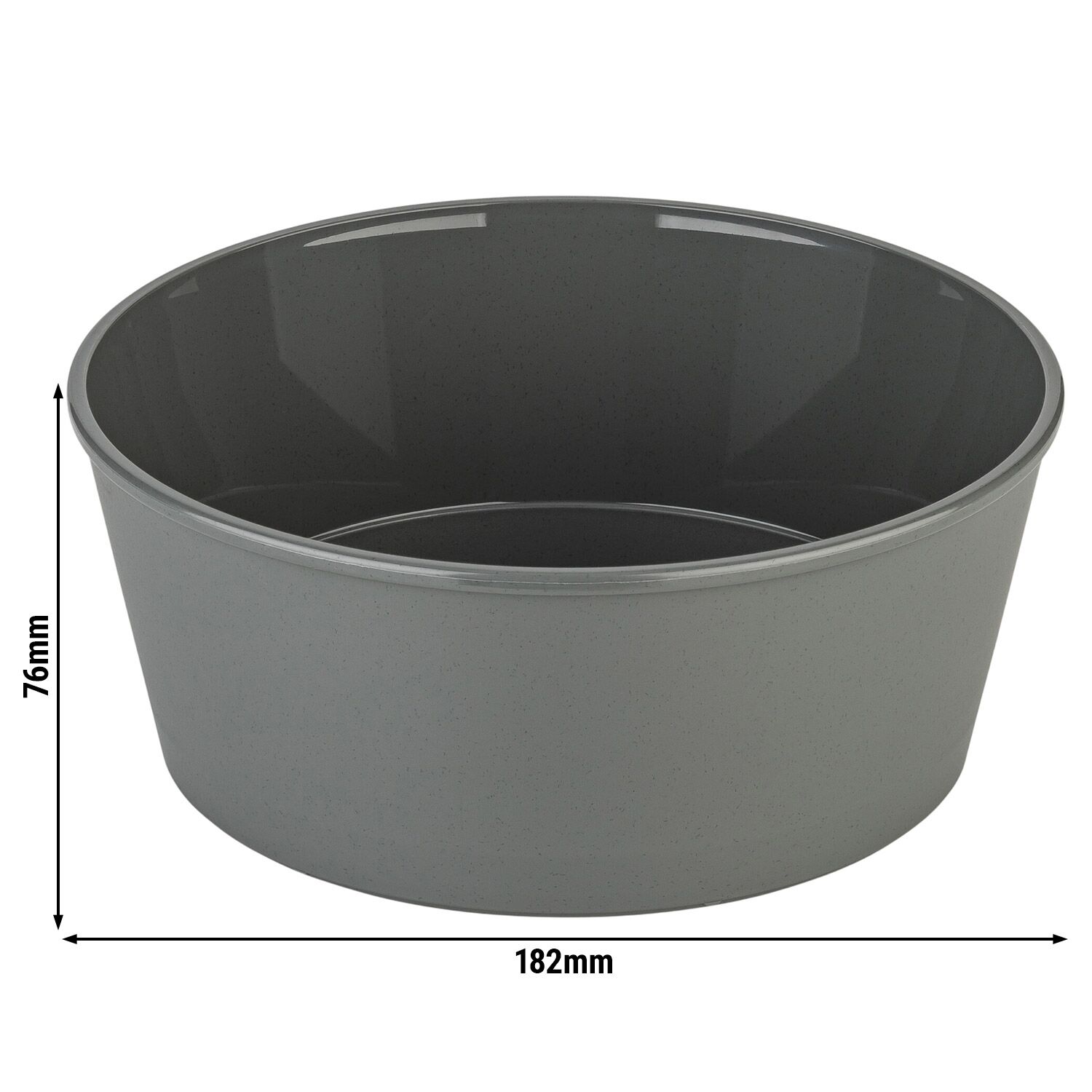 (12 pcs) Saladier - Plastique (100% recyclable) - 1,3L - Gris