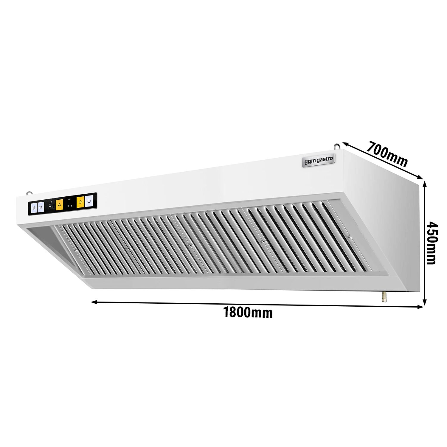 Hotte murale avec moteur – 1800 mm – régulateur, filtre et lampe