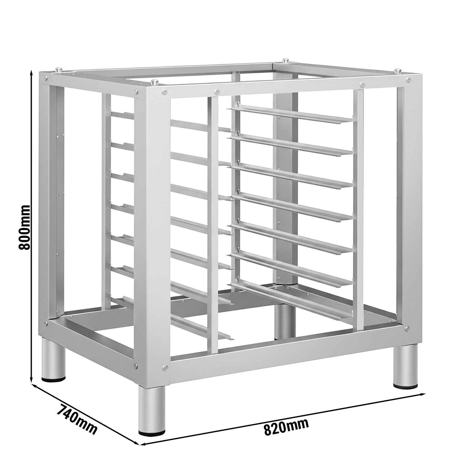 Stand - for Commercial Combi Oven - 820x740x800mm - with 7x GN 1/1 Tray Racks - Stainless Steel - compatible with KDDV10, KDDV6, KDDV4, KDMV10, KDMV6 & KDMV4