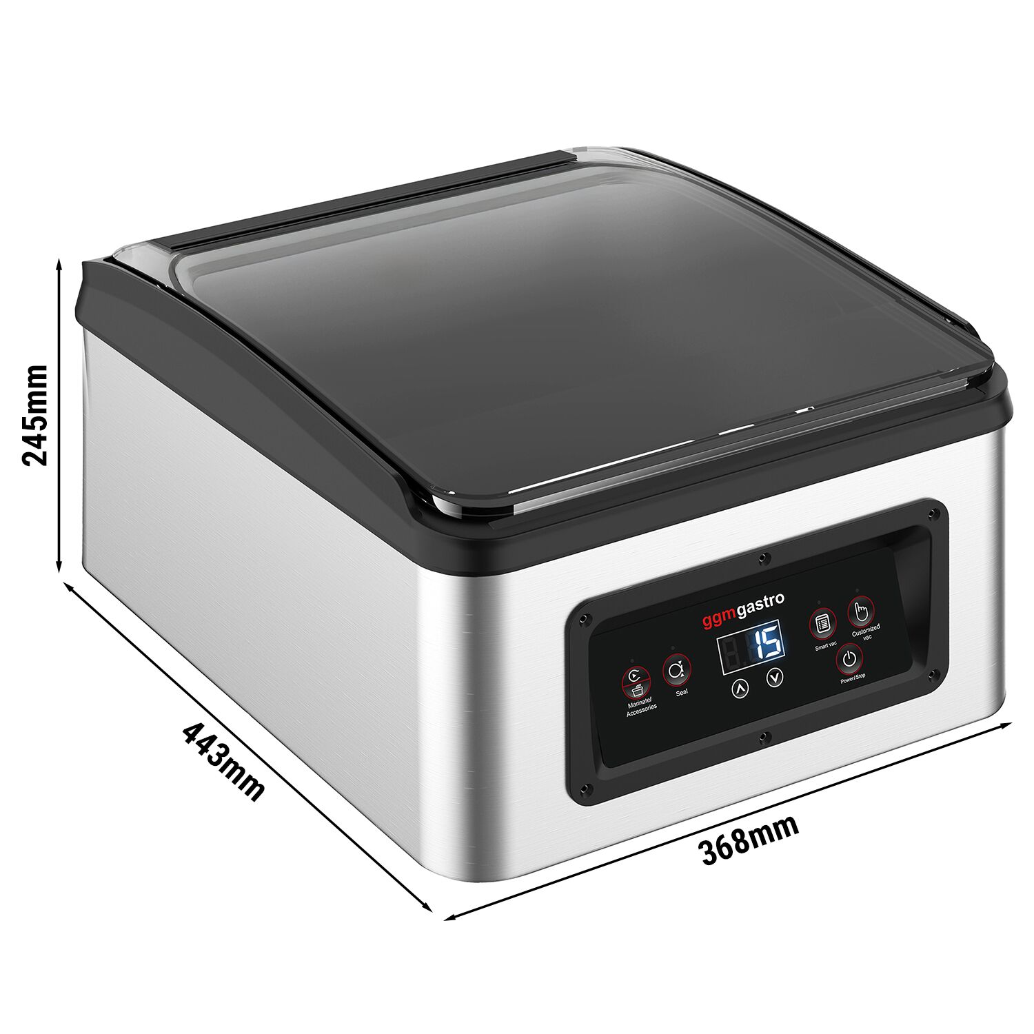 Machine sous vide à cloche – 5,1 m³/h – 430 watts – Digitale
