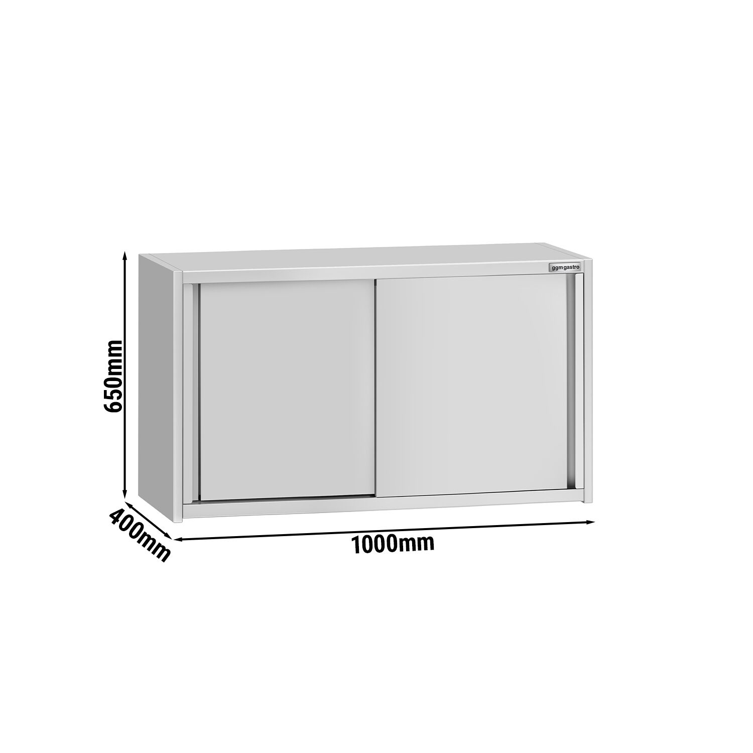 Armoire murale en acier inoxydable ECO - 1000x400mm - avec portes coulissantes - 650mm de haut