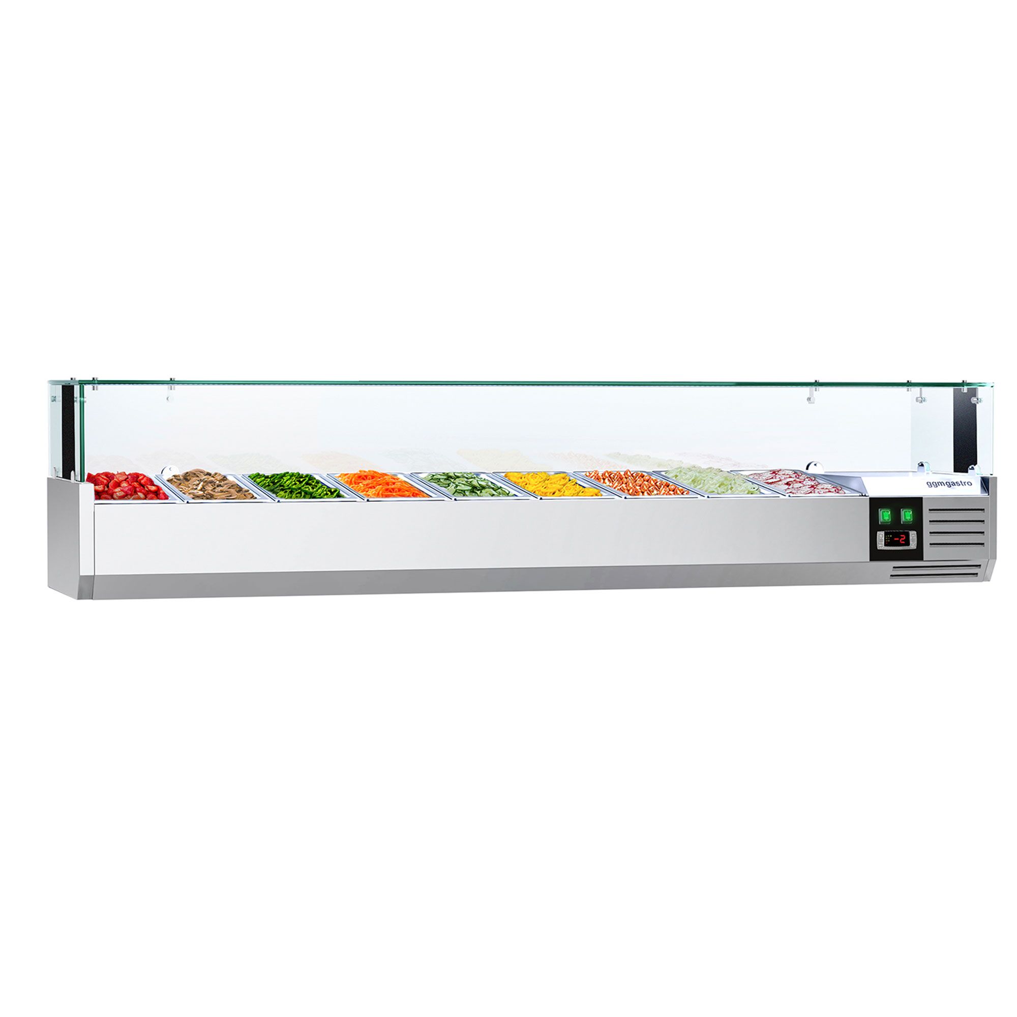 Vitrine Réfrigérée à Ingrédients PREMIUM avec éclairage LED - 2000x395mm - 9x GN 1/3