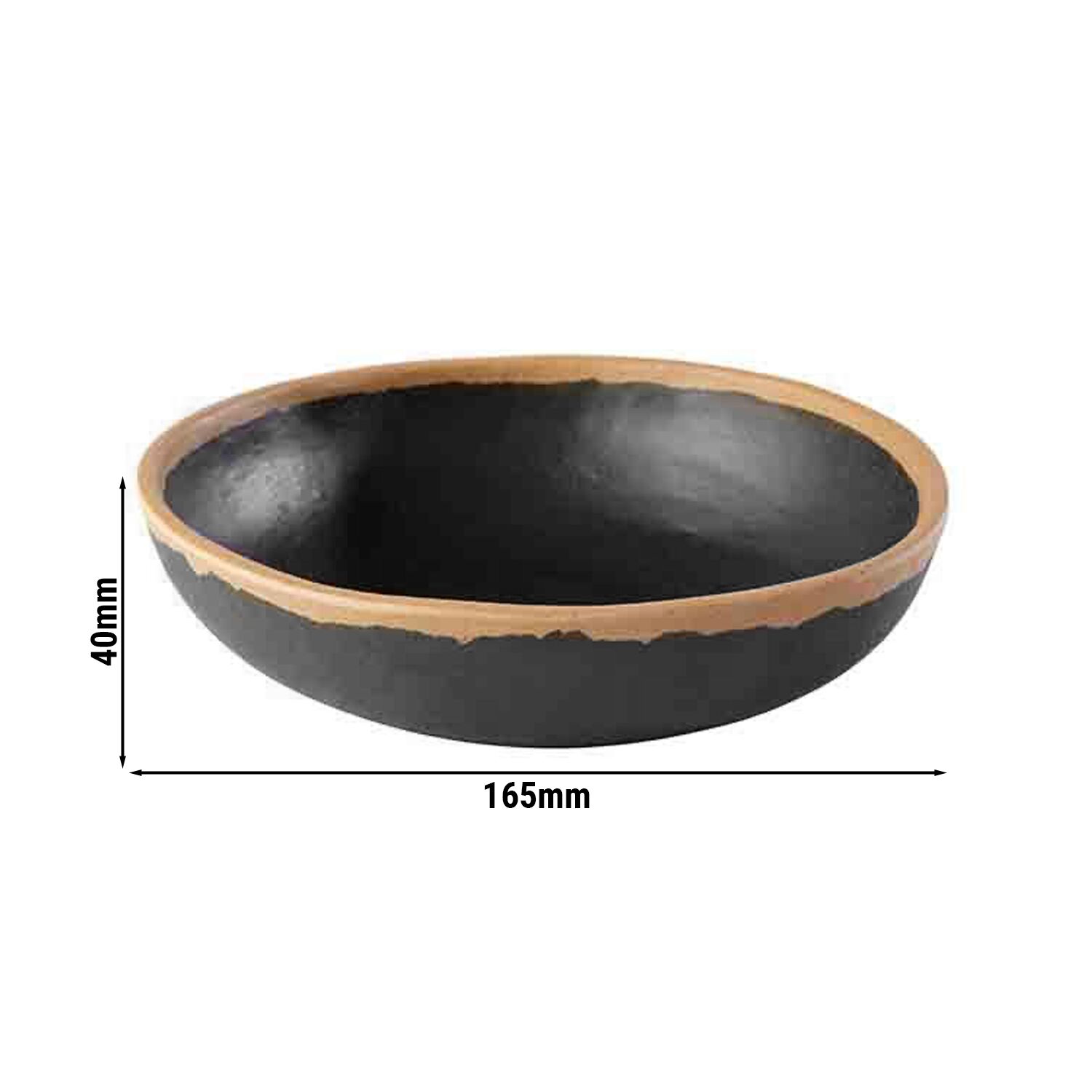 (6 pcs) Coupe - CROCKER - Mélamine - 0,5L - Ø 165mm - Profondeur : 40mm - Brown/Terracotta