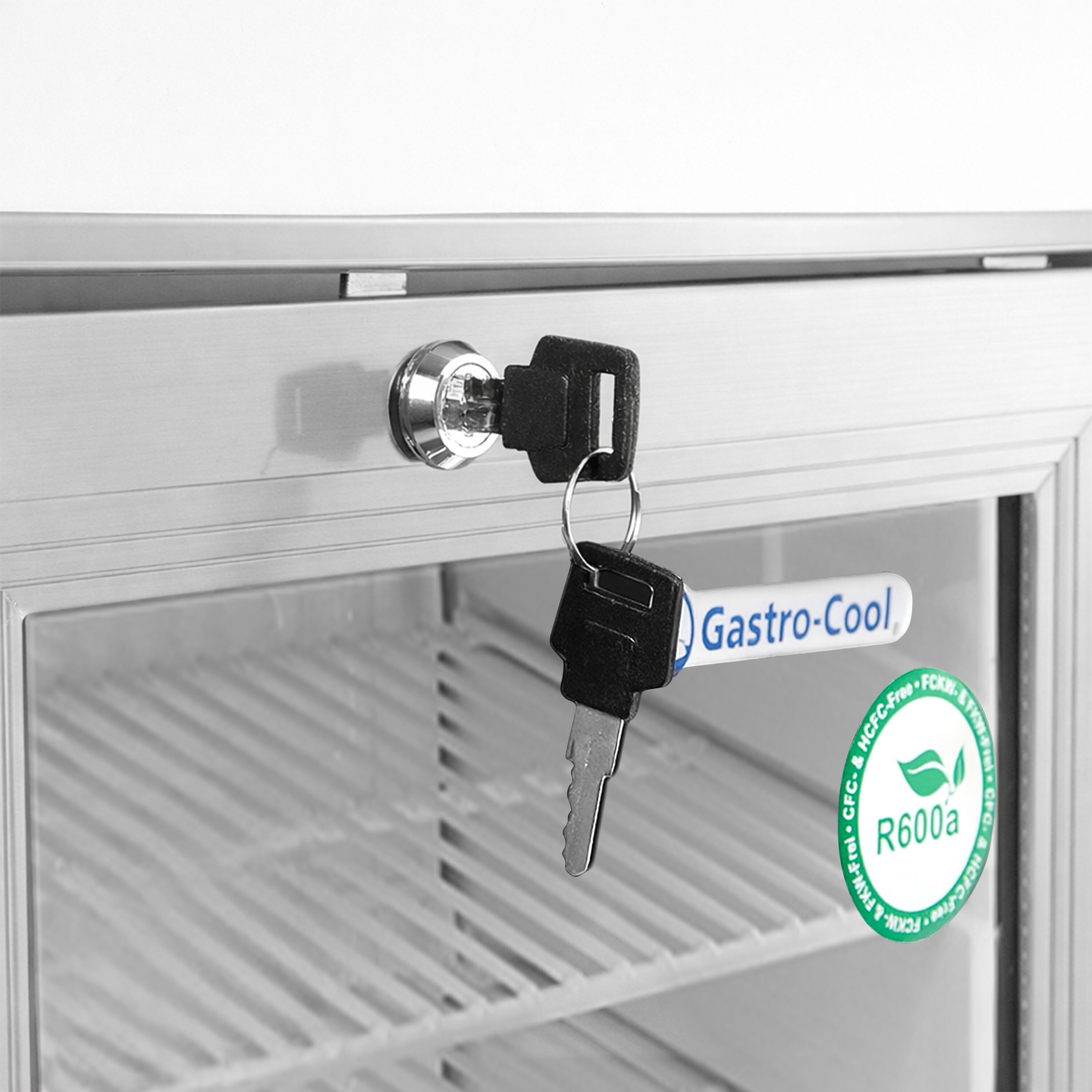 GASTRO-COOL | Minibar réfrigéré - 430 mm - 62 litres - avec 1 porte vitrée - Argent