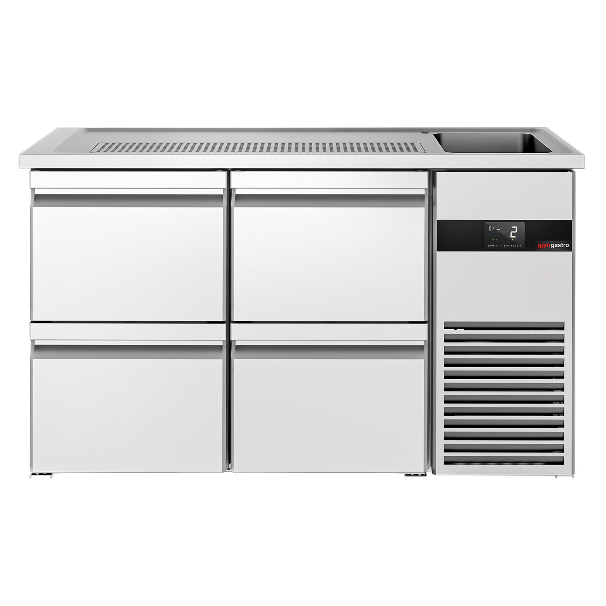 Comptoir de bar réfrigéré PREMIUM - 1550x700 mm - 4 tiroirs
