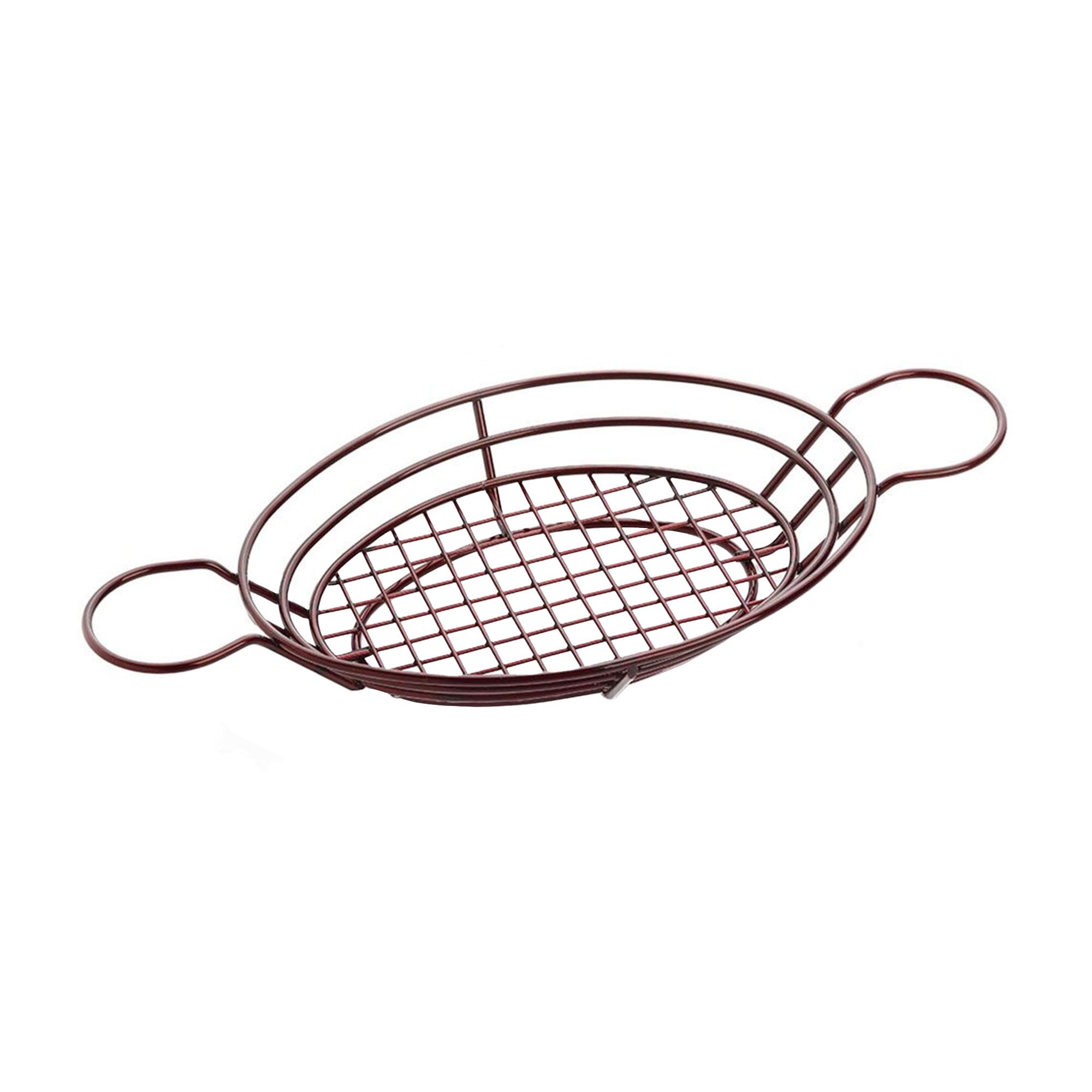 (5 pcs) Panier de service à frites - SNACKHOLDER - acier inoxydable - ovale - 280x200x60mm - avec coupelles à sauce