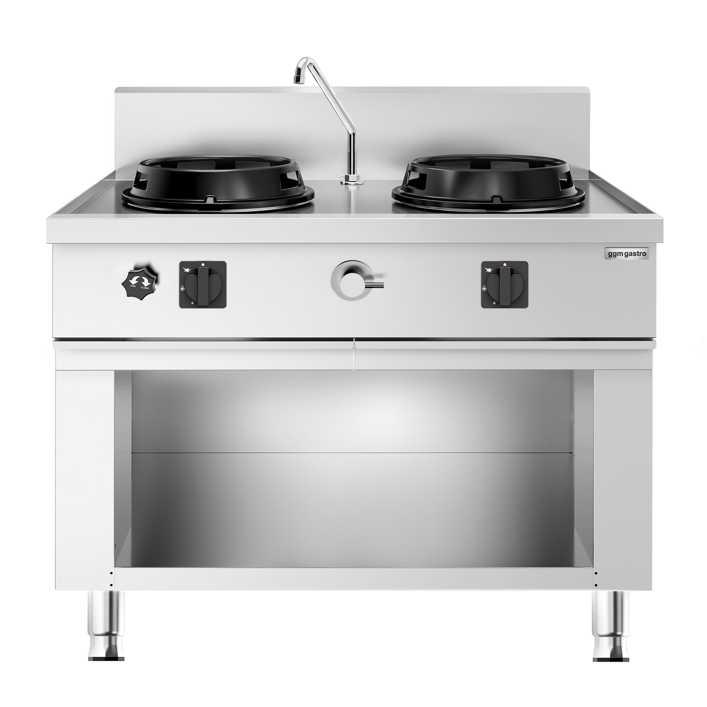 Cuisinière Wok à Gaz - 30 kW - 2 Brûleurs - incl. 1 Robinet
