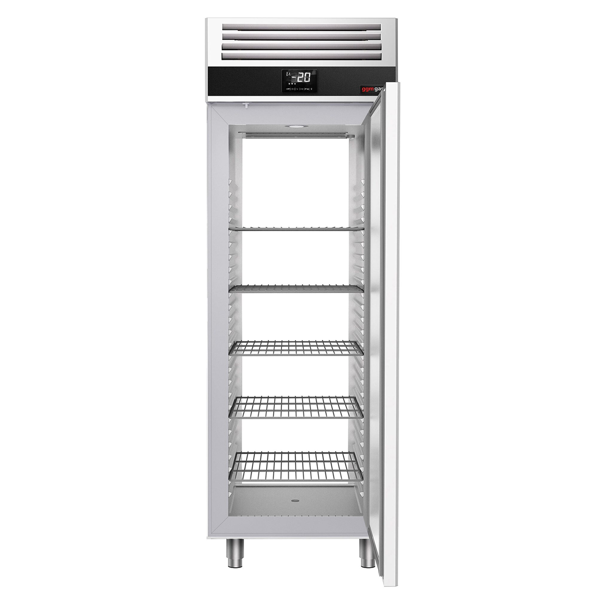 Armoire réfrigérée négative en acier inoxydable AISI 304 PREMIUM - GN 2/1 - 1460 L - avec 1 porte avant & 1 porte arrière & 3 grilles de support & 3 paires de glissières