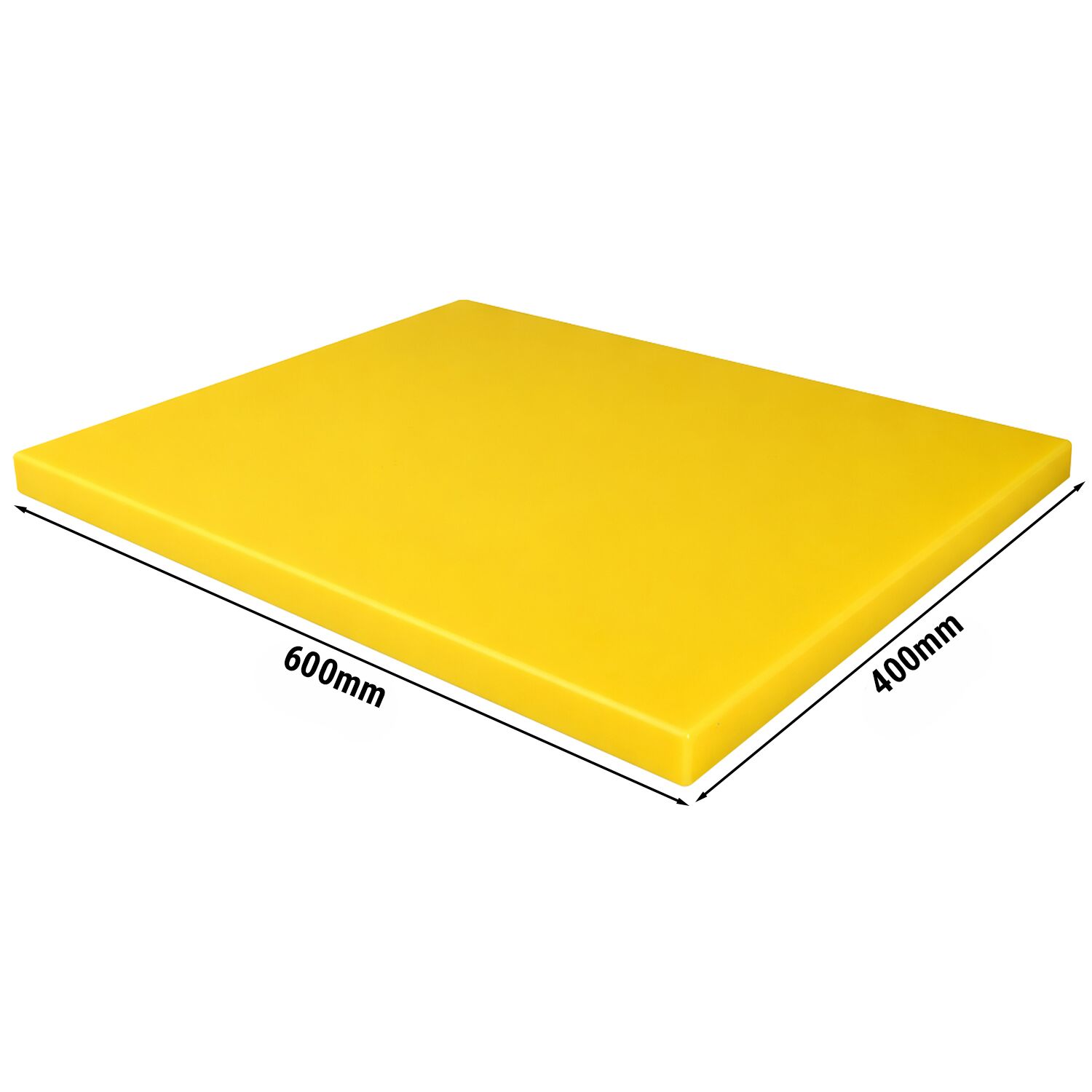 Planche à découper - 600x400mm - Épaisseur: 20mm - Conforme HACCP - PEHD 500 - Jaune