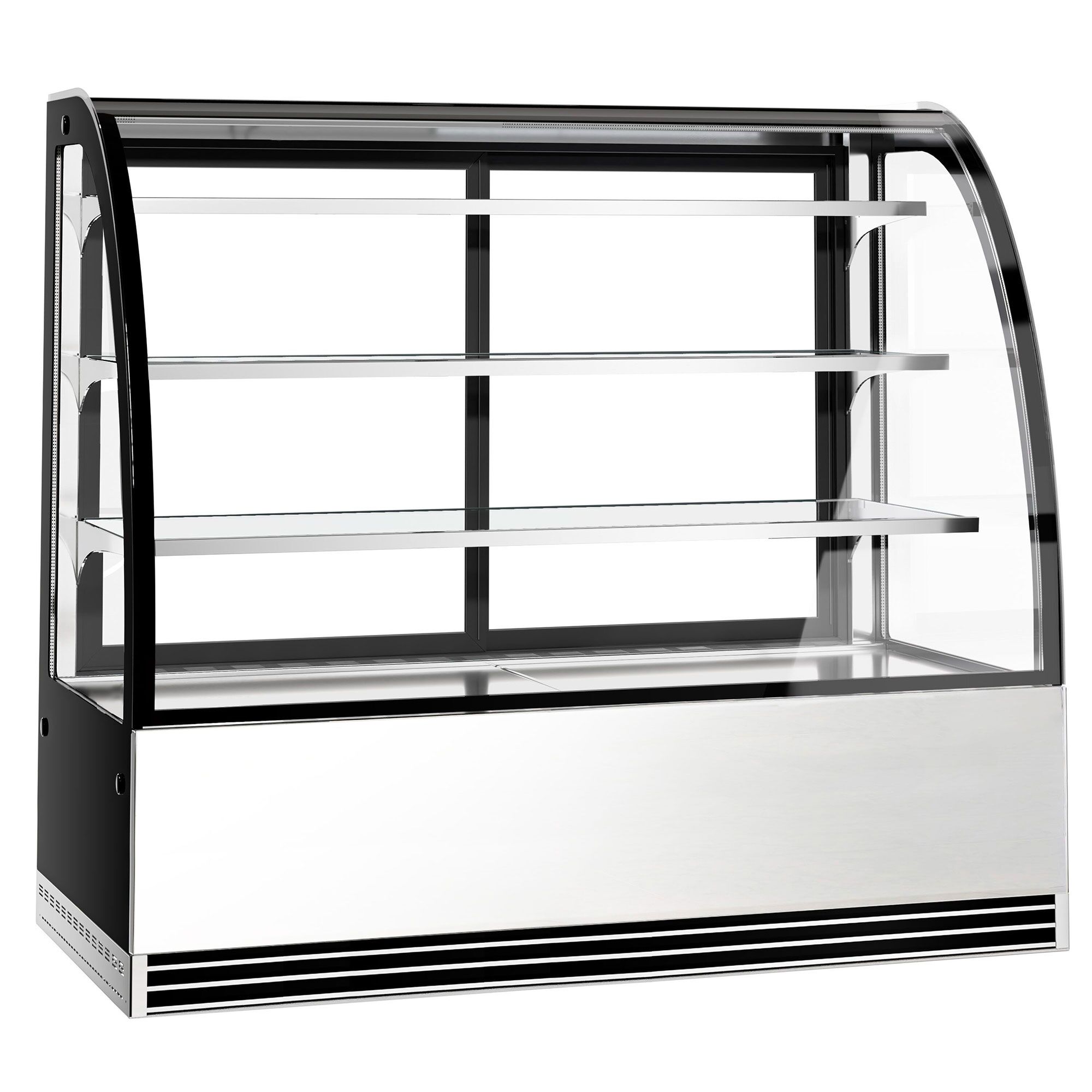 Vitrine de comptoir réfrigérée - 524L - 1500mm - Double vitrage - avec 3 étagères en verre - portes coulissantes vitrées arrière