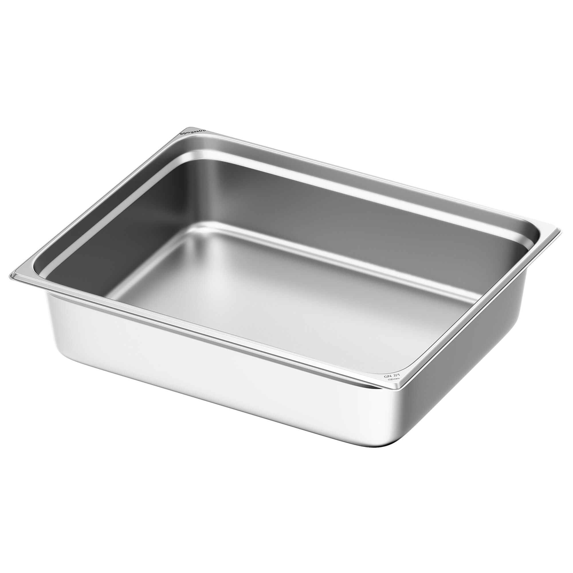 (6 pièces) Récipients en acier inoxydable GN 2/1 - Hauteur : 150mm