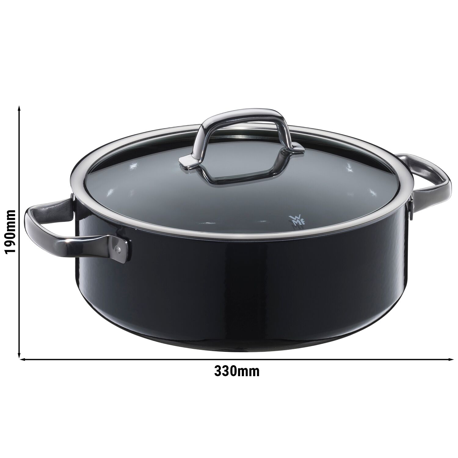 WMF | Fusiontec Mineral – Cocotte – Ø 280 mm – avec couvercle en verre – Noir