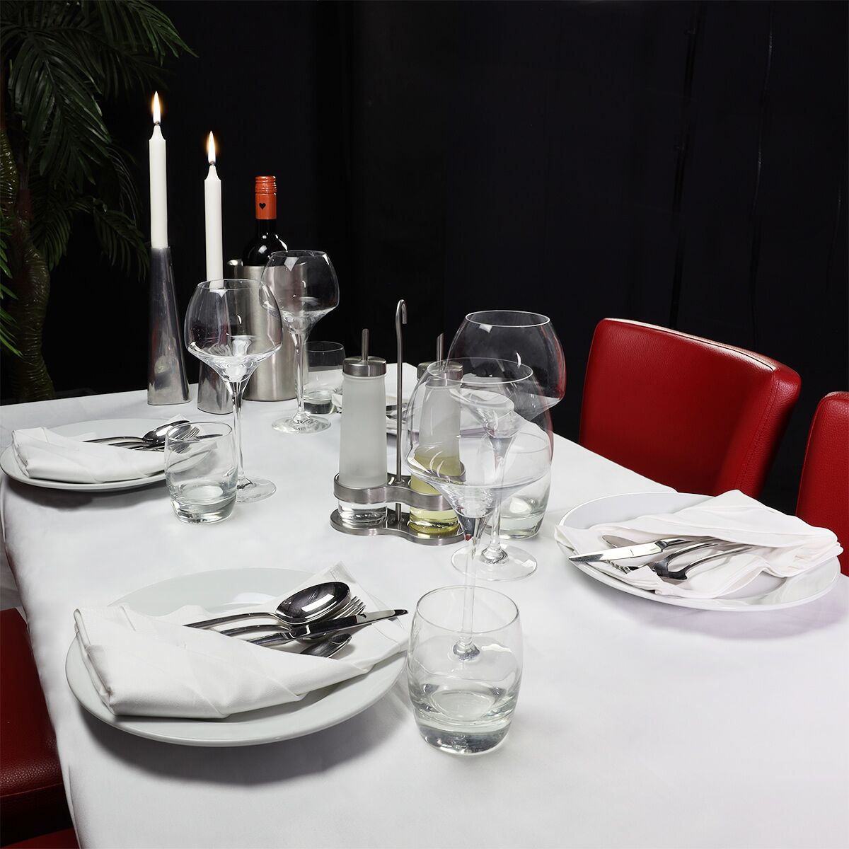 (20 pièces) Nappe damassée Tessin Atlas - 210 g/m² - 130 x 220 cm - Blanc