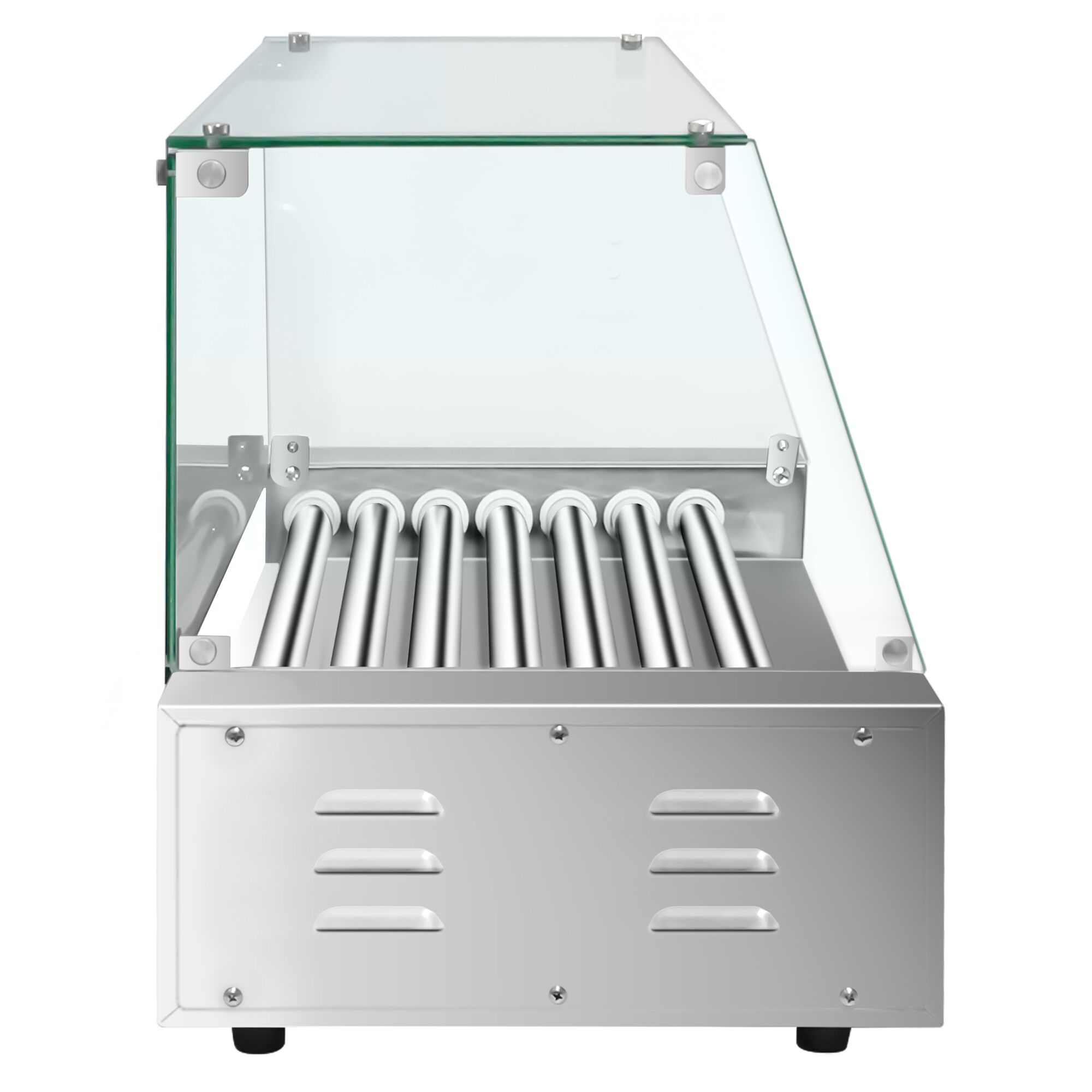 Grill do hot dogów - 7 rolek & z osłoną ze szkła hartowanego
