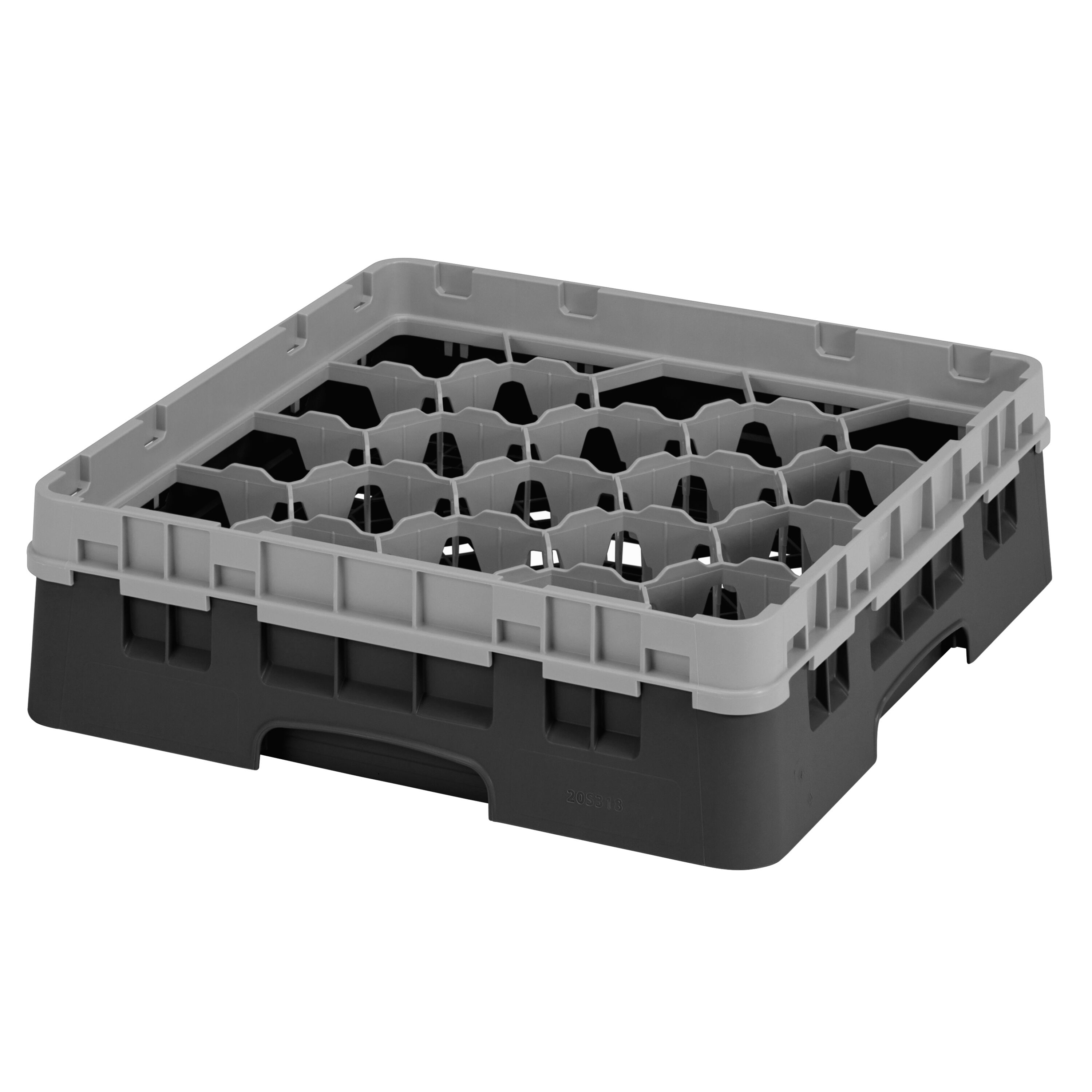 CAMBRO | CAMRACK® - Glazenwasmand 1/1 - 20 vakken - met 1 verlengstuk - 500x500mm - Zwart