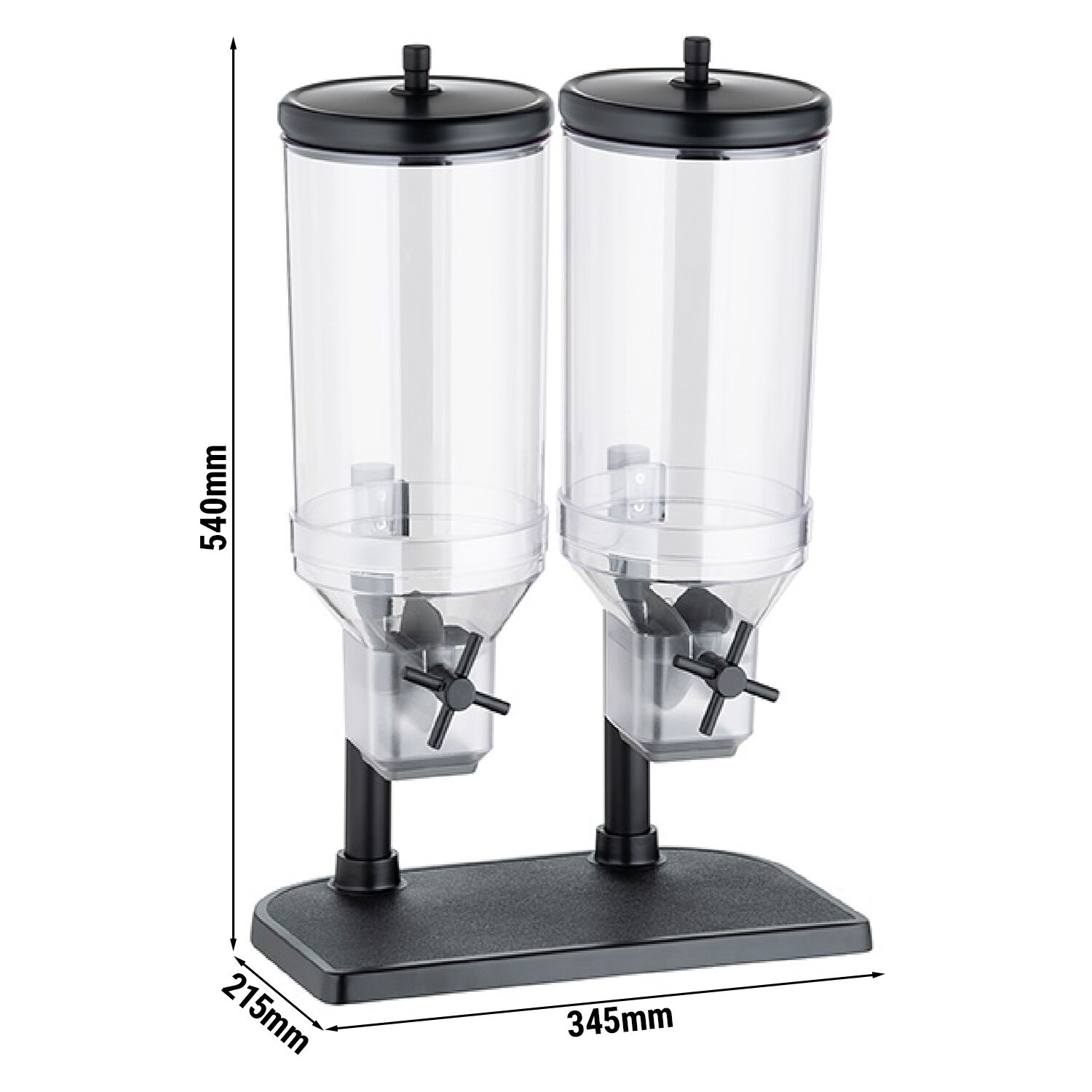 Müslidosaator - FRESH & EASY - kahekordne - must - pöördnupuga väljastus - 2 x 4,5 l - roostevabast terasest alus