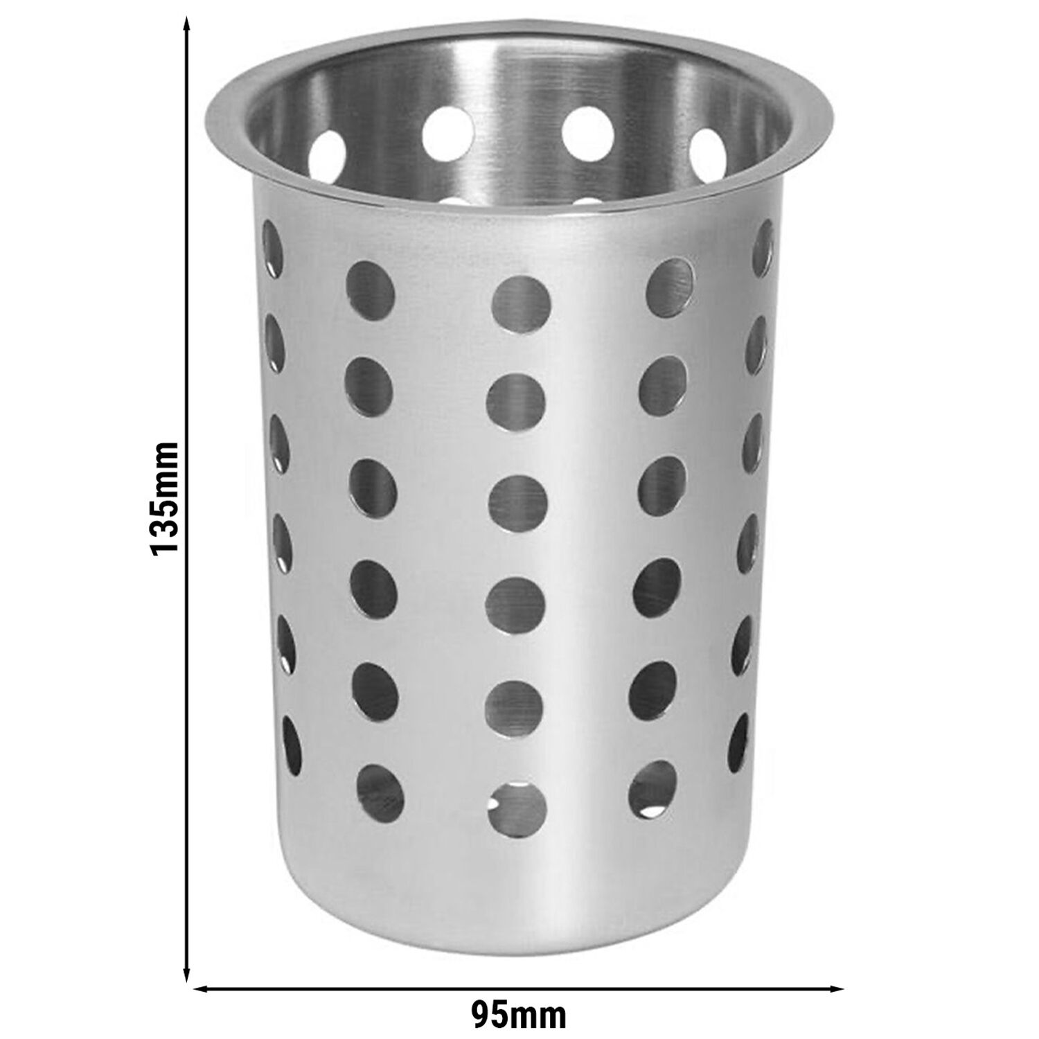 (6 pièces) - Pot à couverts - Inox - Ø 115 mm